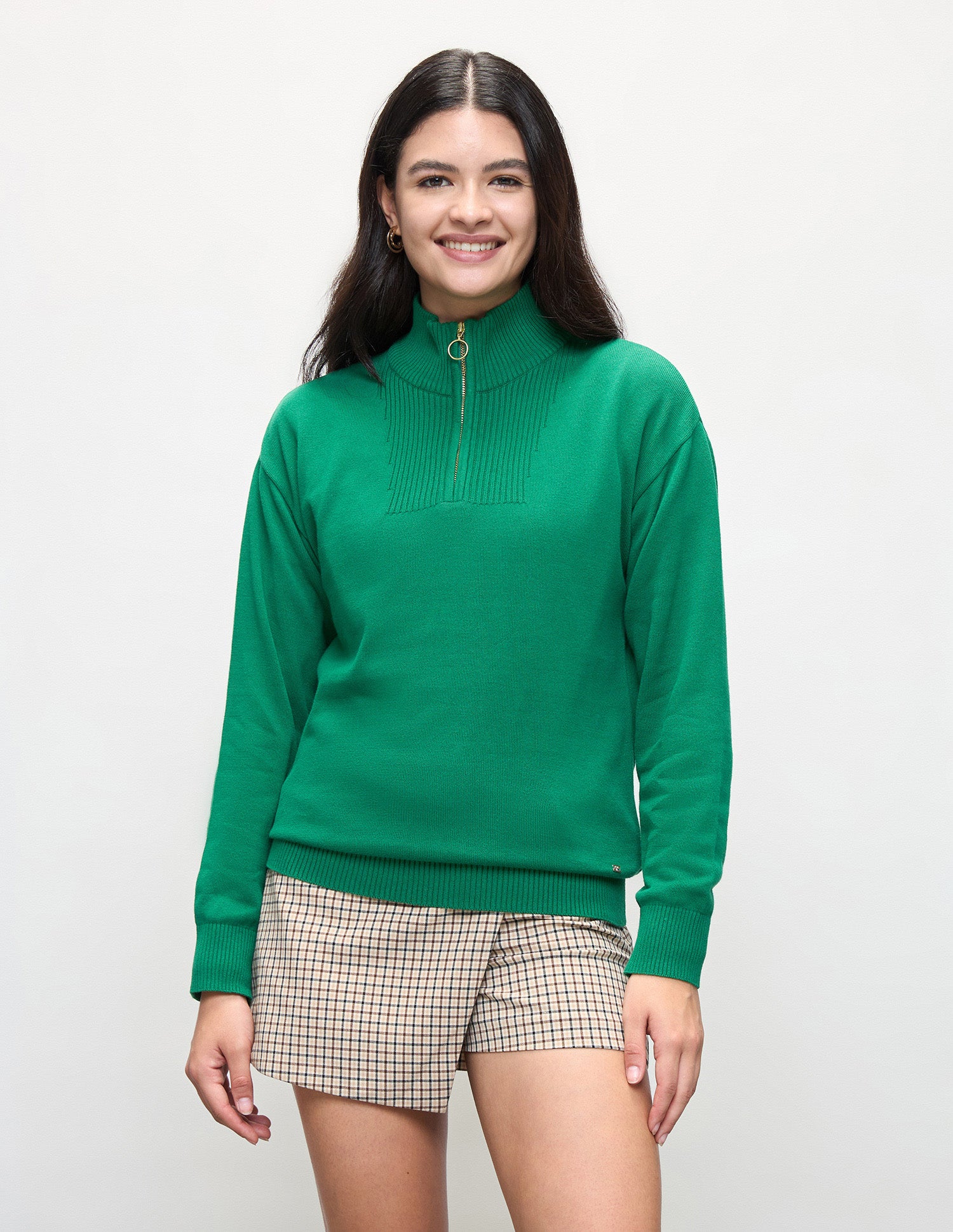 Solid Regular Fit Sweater Green - U.S. Polo Assn. India | Large