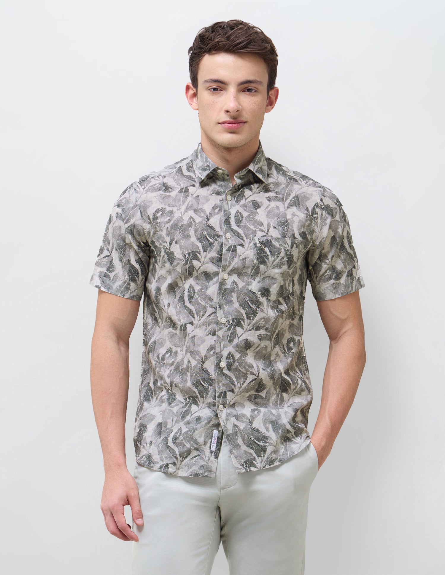 Tropical Printed Regular Fit Shirt Dark Grey - U.S. Polo Assn. India | Large