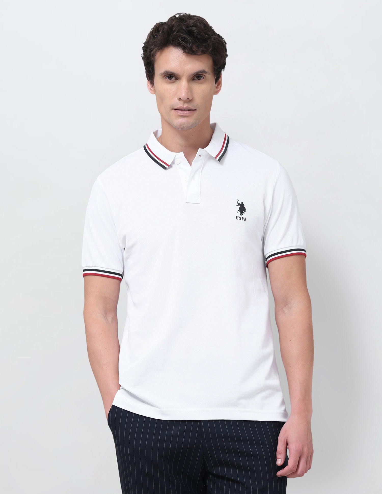 Solid Regular Fit Polo Shirt White - U.S. Polo Assn. India | Large