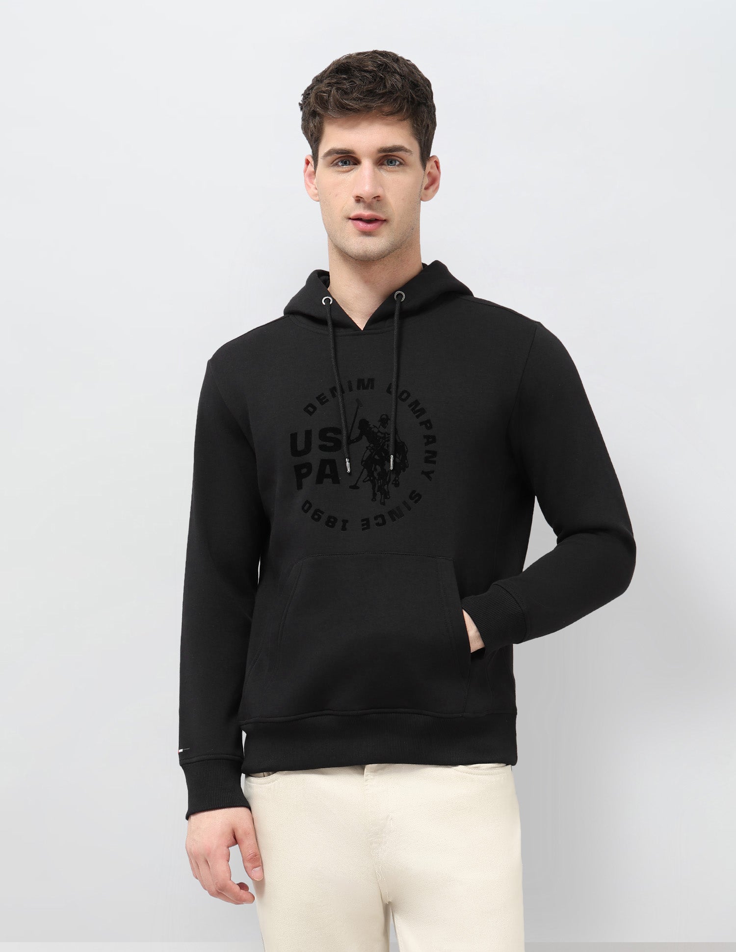 Brand Printed Regular Fit Sweatshirt Black - U.S. POLO ASSN. | Large