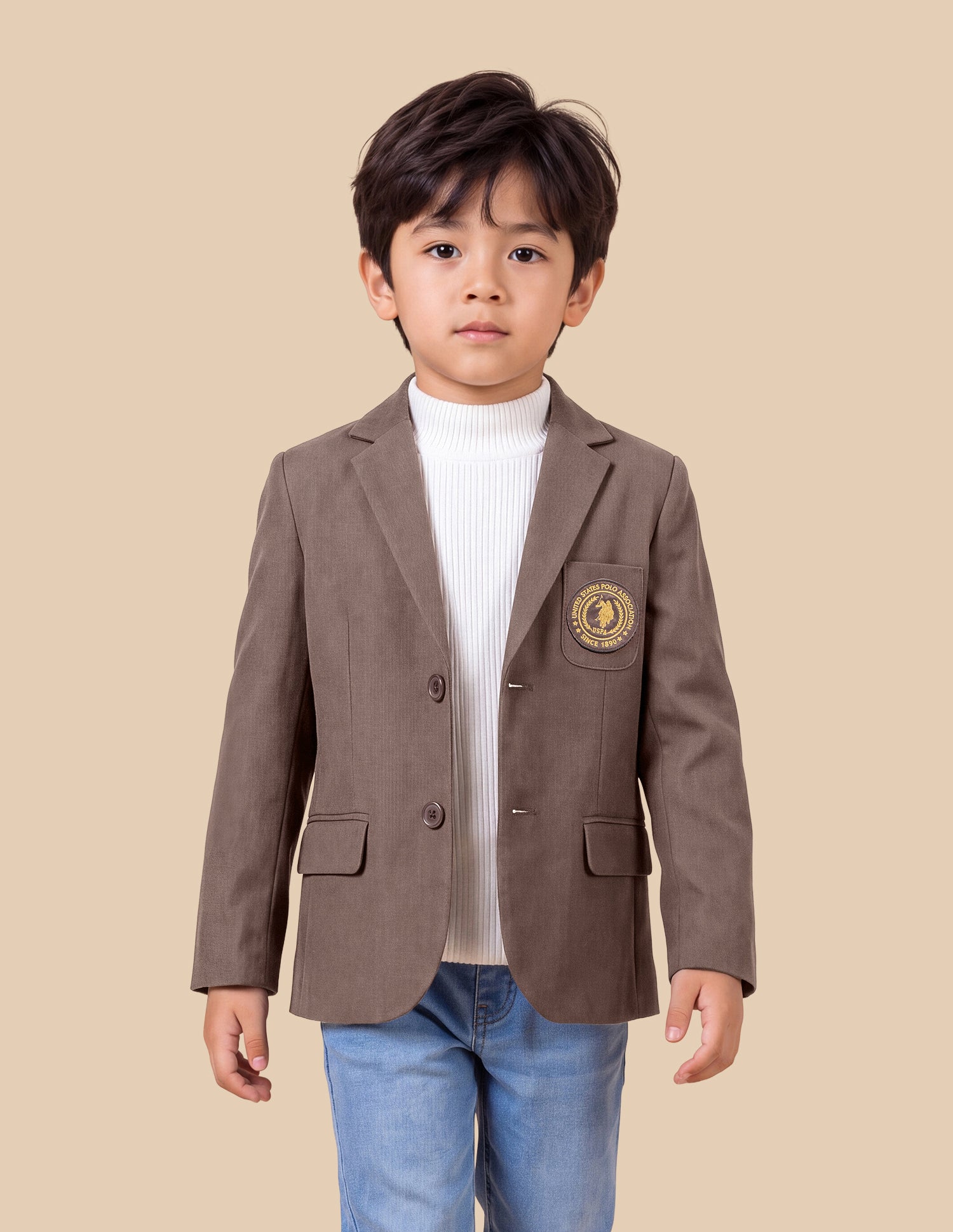 Corduroy Regular Fit Blazer Dark Brown - U.S. Polo Assn. India | Large