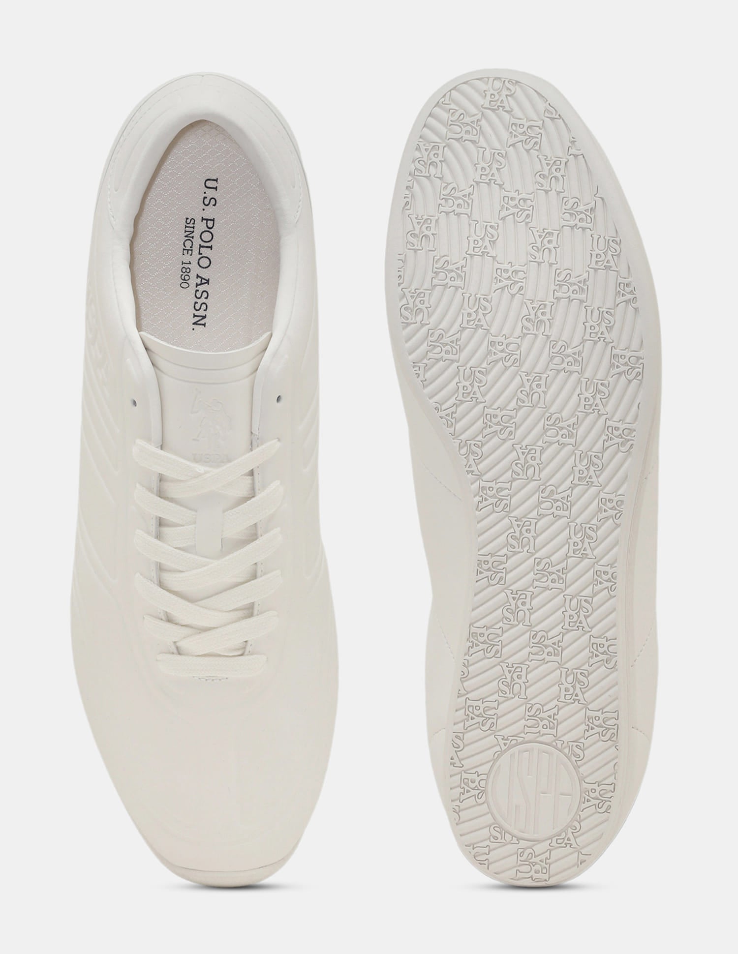 Round Toe Lace Ups Crest 90 Sneakers White - U.S. Polo Assn. India | Large