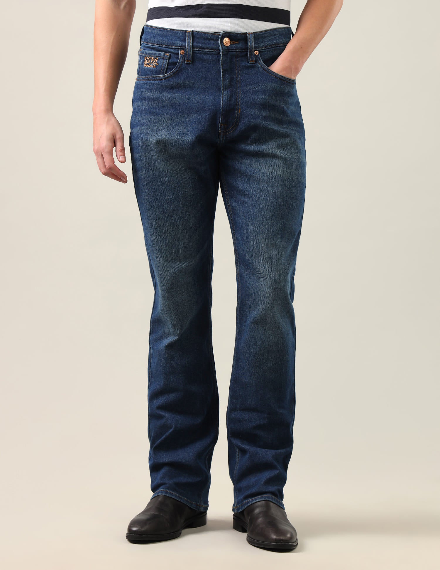 Connor Bootcut Fit Blue Jeans Blue - U.S. Polo Assn. India | Large