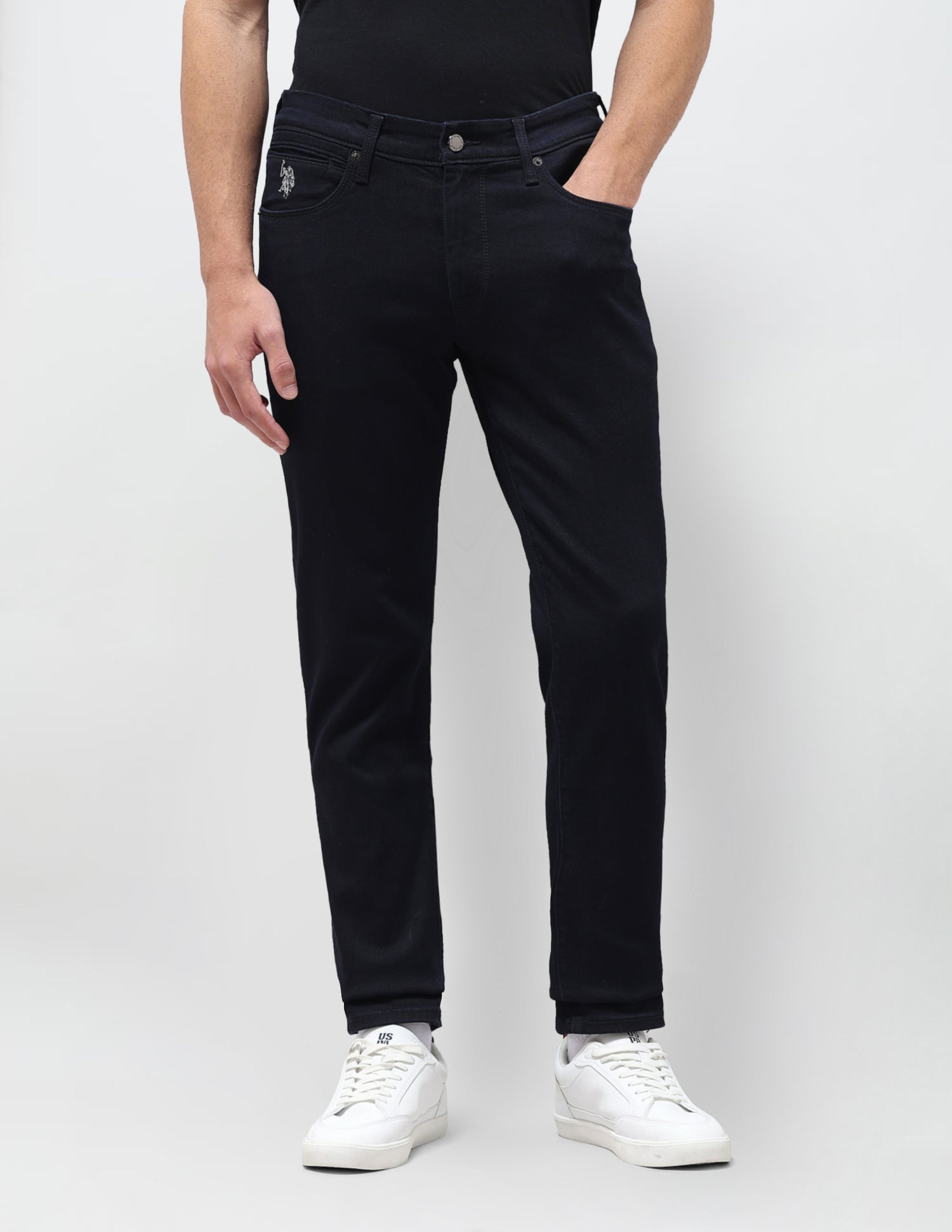 Brandon Slim Tapered Fit Black Jeans Black - U.S. Polo Assn. India | Large
