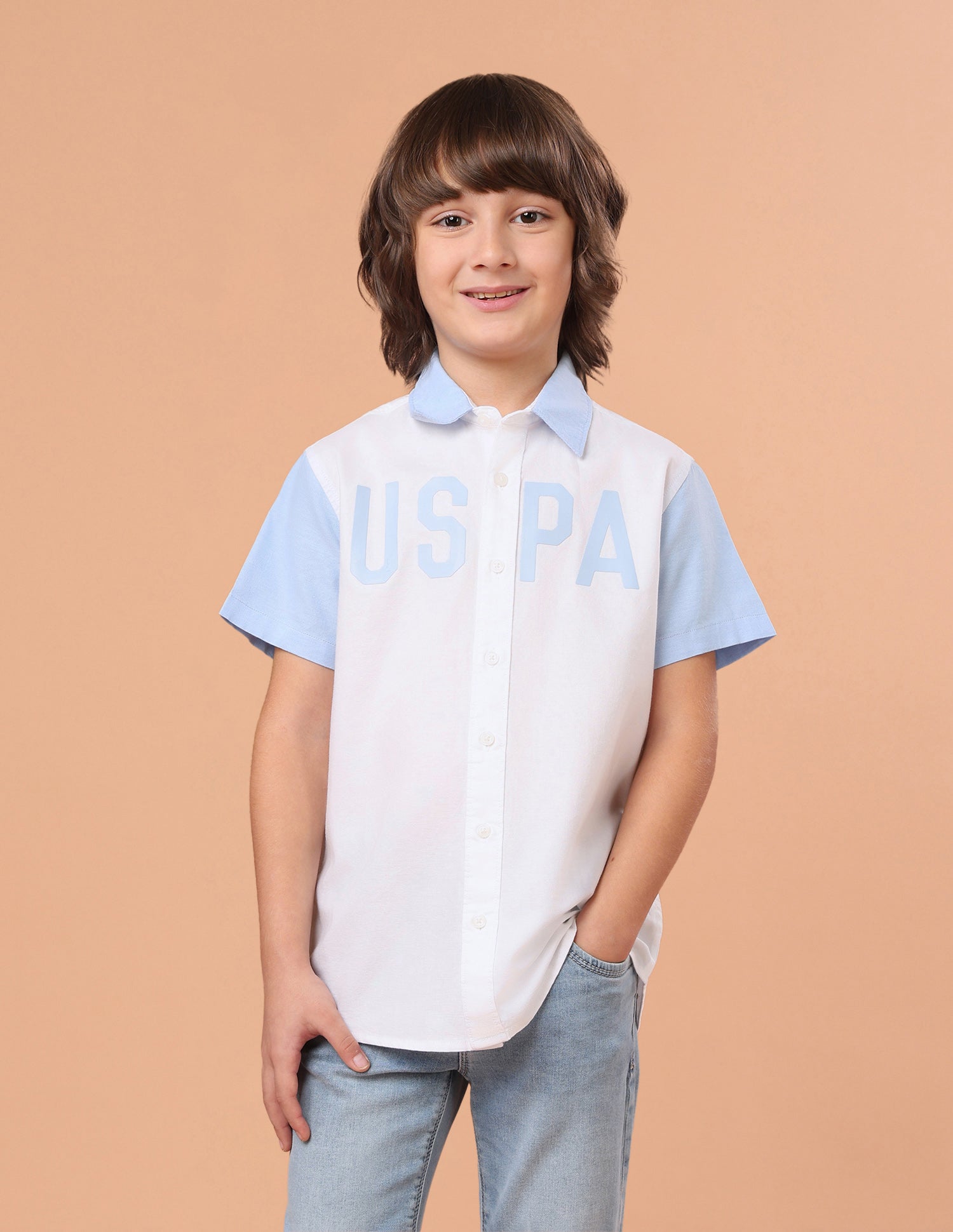 Brand Printed Oxford Shirt White - U.S. Polo Assn. India | Large