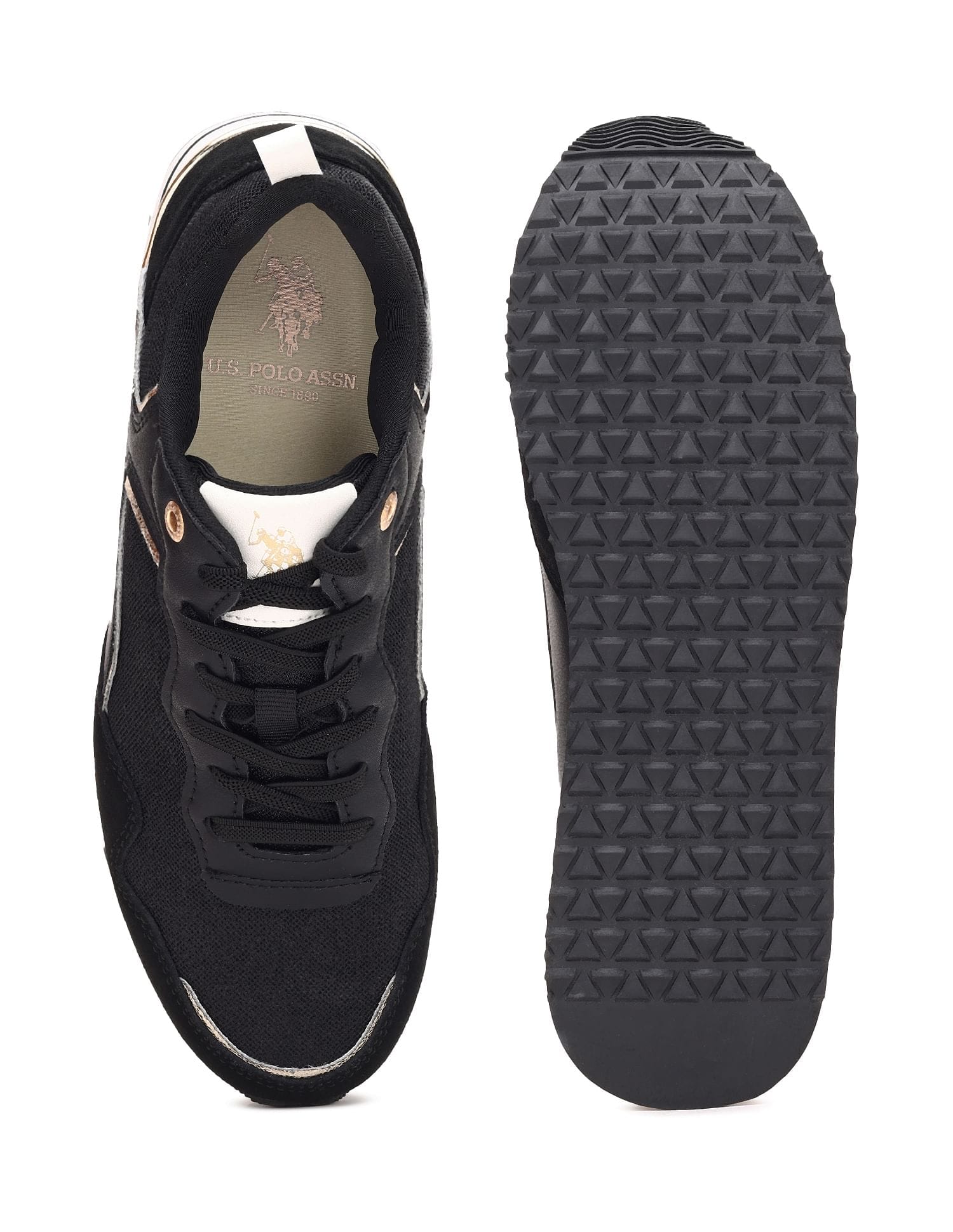 Women Metallic Zoe Sneakers Black - U.S. Polo Assn. India | Large