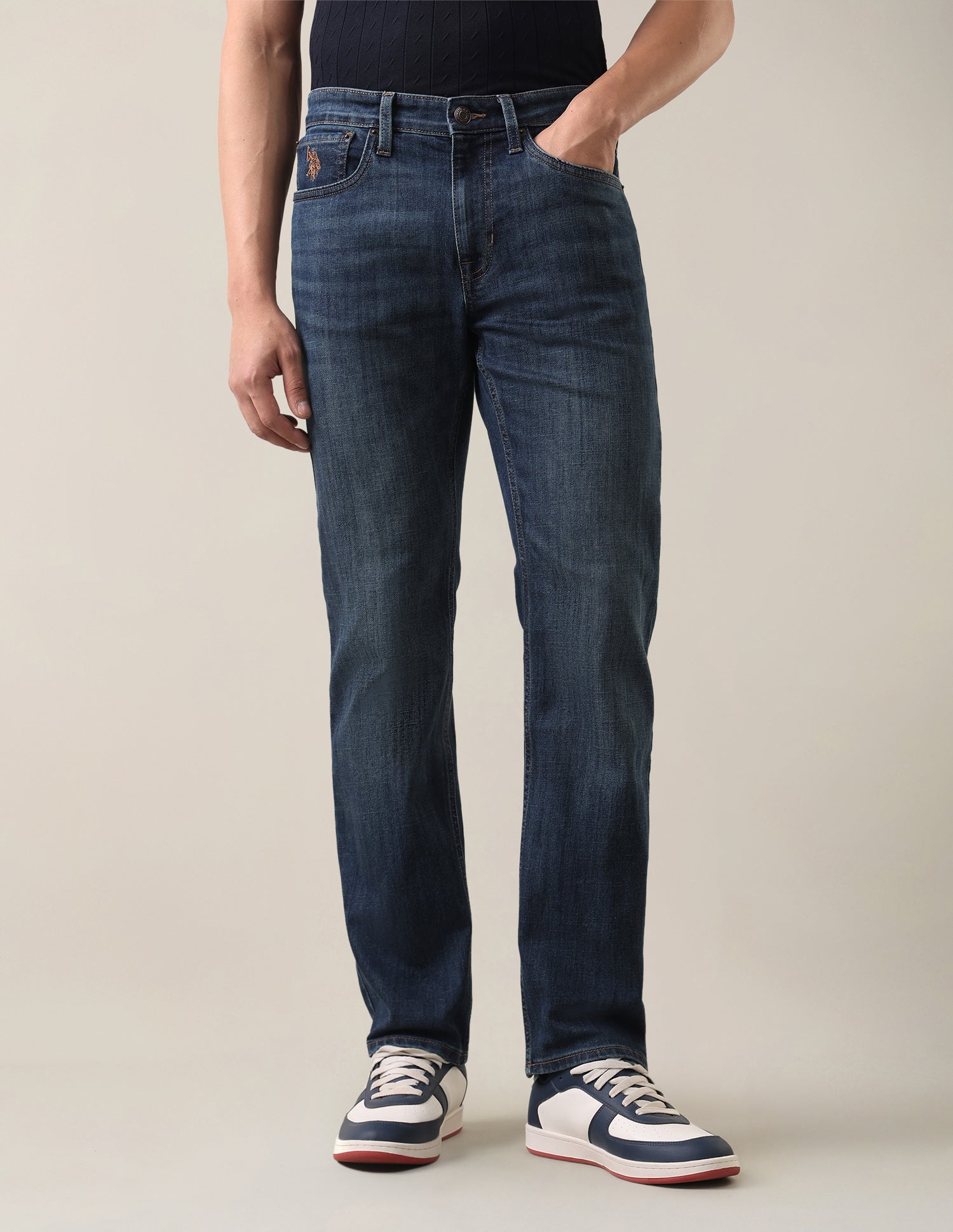 Harold Slim Straight Fit Blue Jeans Indigo - U.S. Polo Assn. India | Large