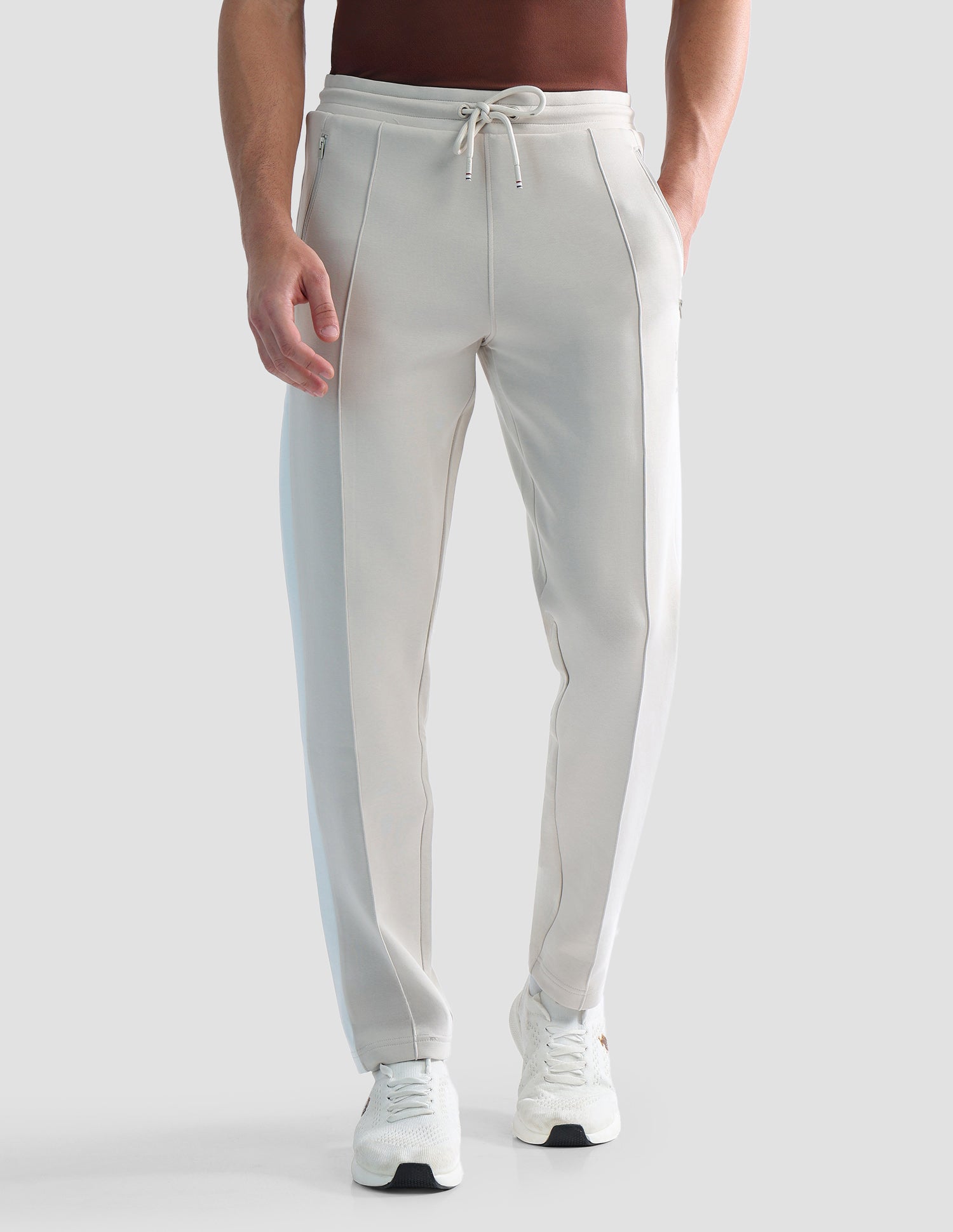 Mid Rise Regular Fit Active Track Pants Beige - U.S. POLO ASSN. | Large