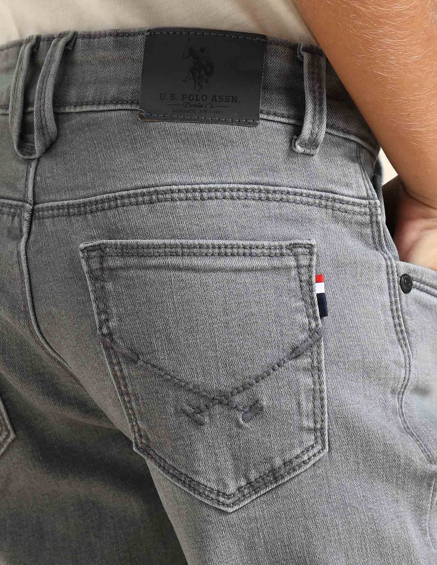 Boys Relaxed Fit Grey Jeans Dark Grey - U.S. POLO ASSN. | Large