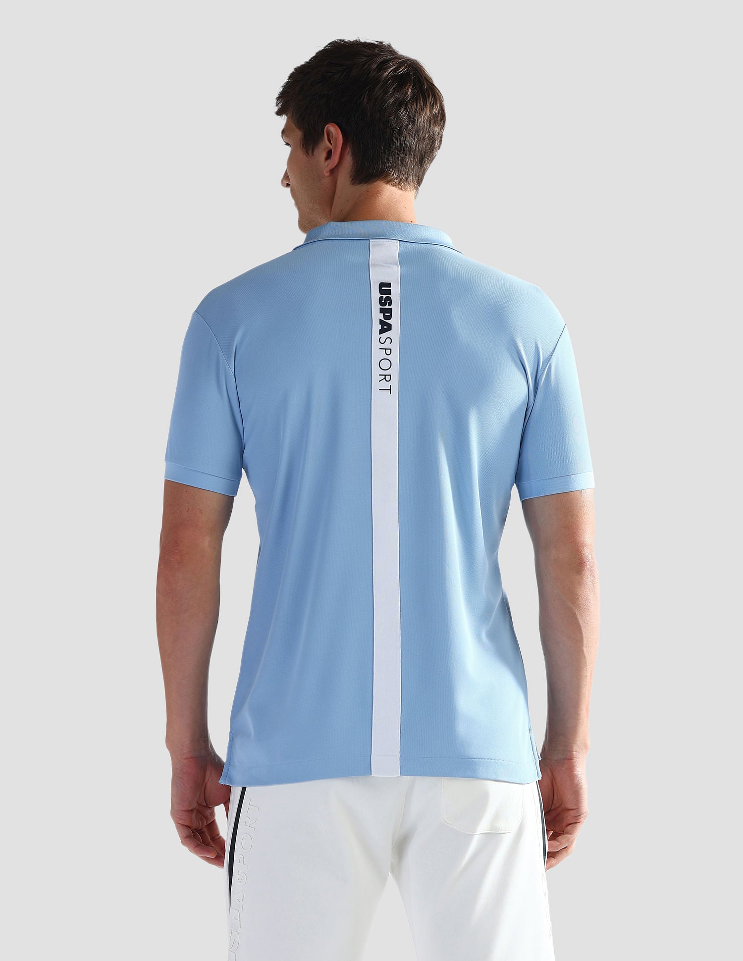 Rear Brand Stripe Slim Polo Shirt Blue - U.S. Polo Assn. India | Large