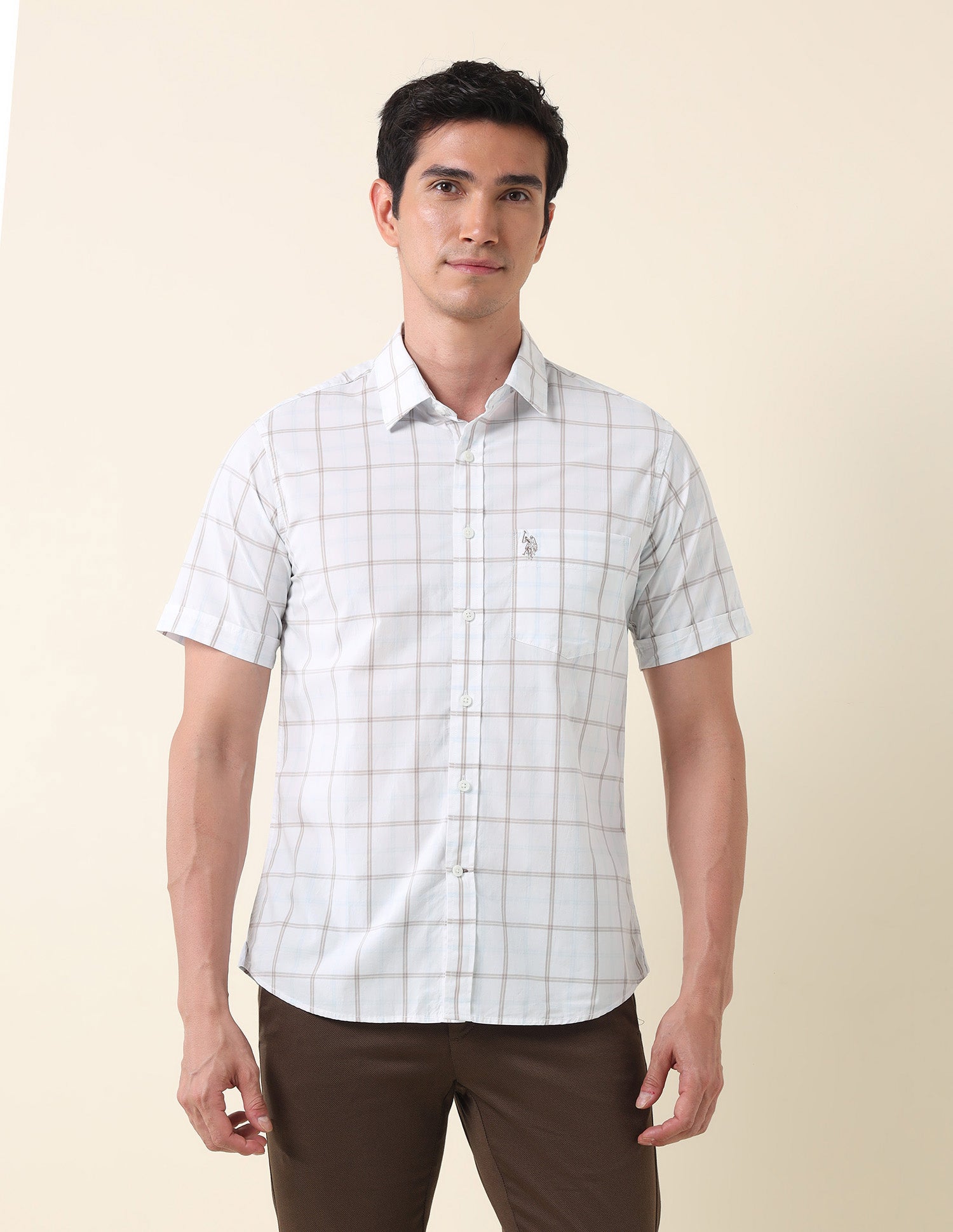 Pure Cotton Tailored Fit Shirt White - U.S. Polo Assn. India | Large