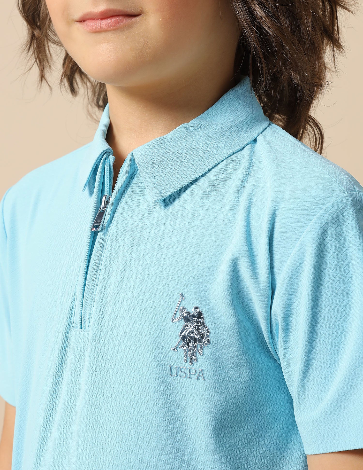 Boys Solid Regular Fit Polo Shirt Light Blue - U.S. POLO ASSN. | Large
