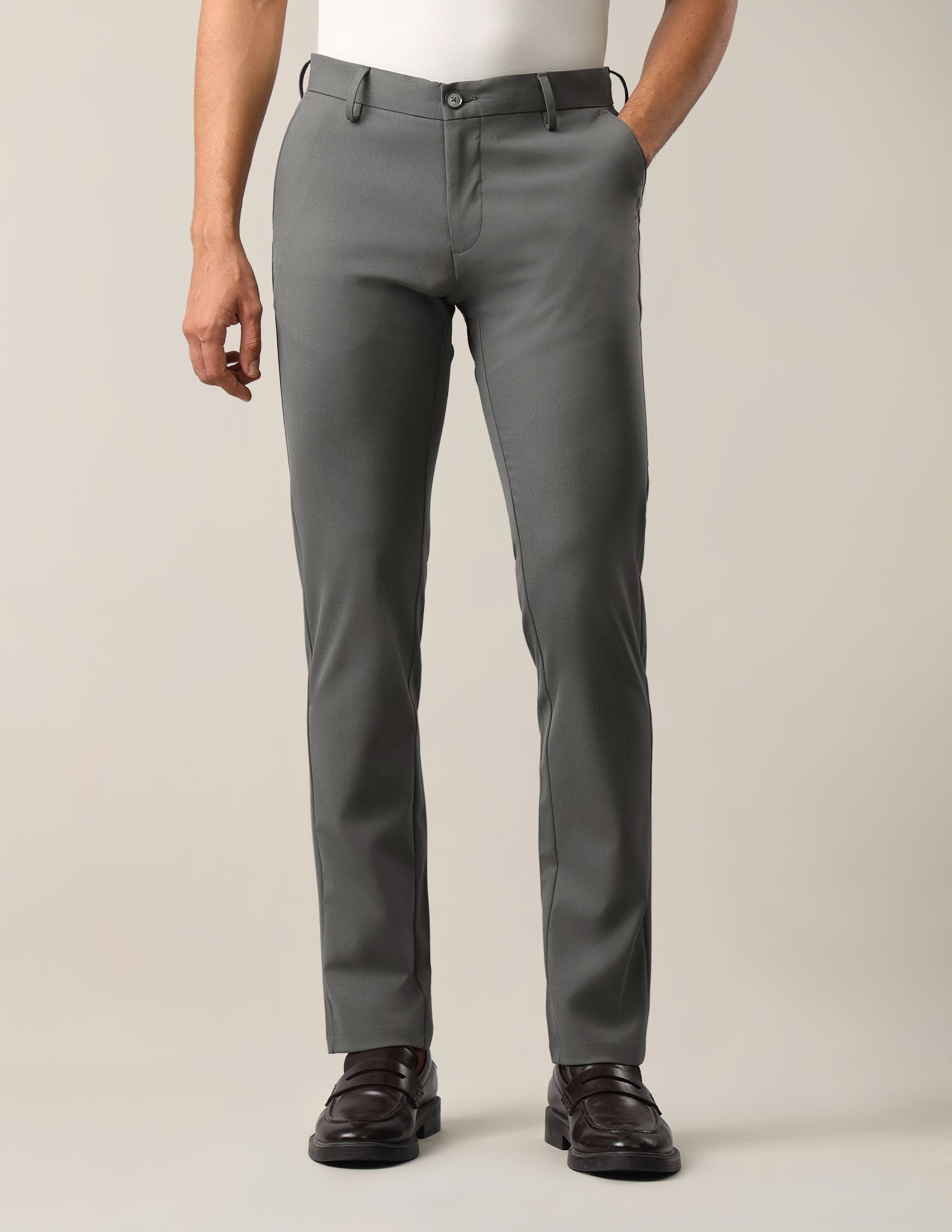 Slim Fit Satin Trousers Sage - U.S. Polo Assn. India | Large