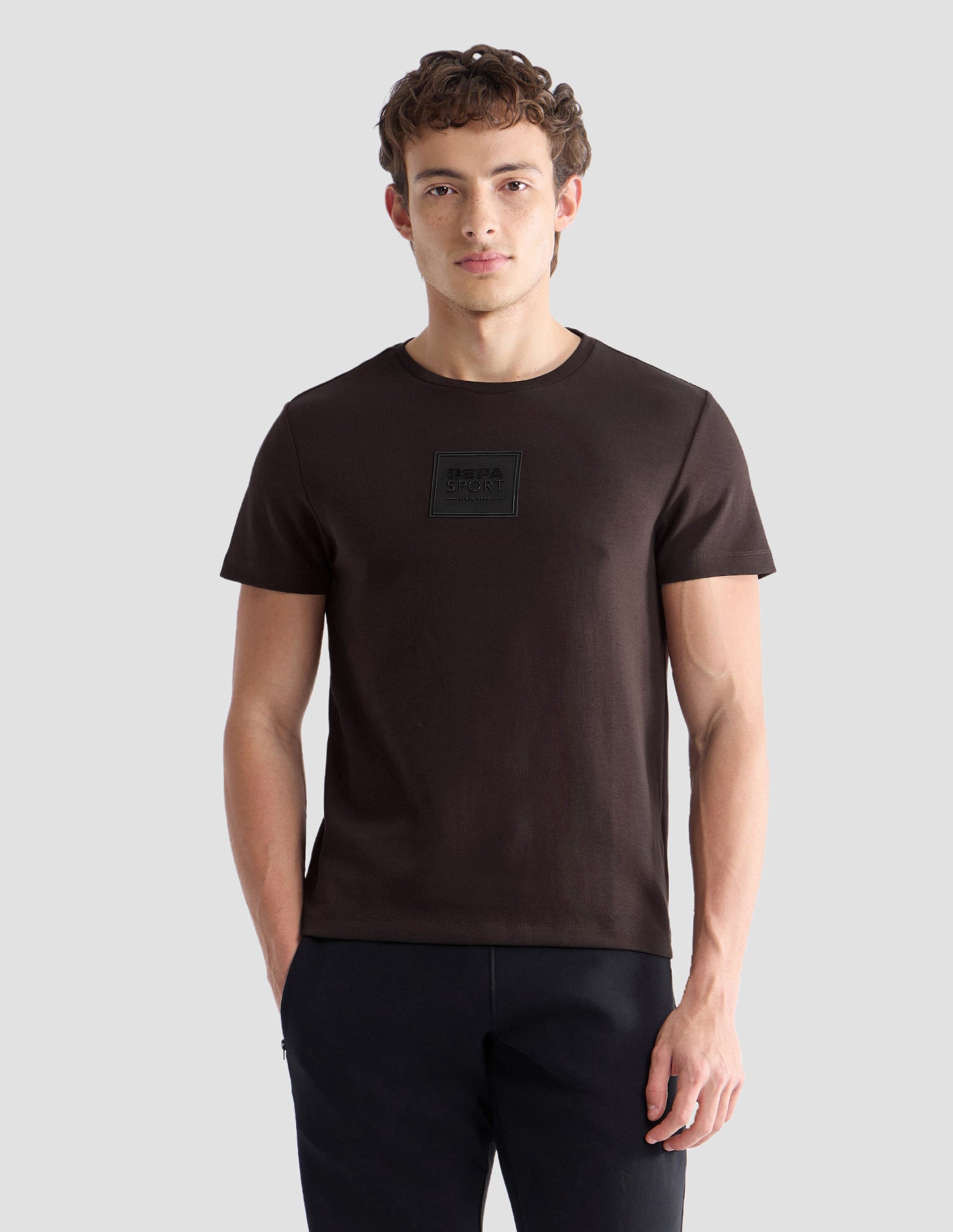 Solid Slim Fit Active T-Shirt Dark Brown - U.S. Polo Assn. India | Large