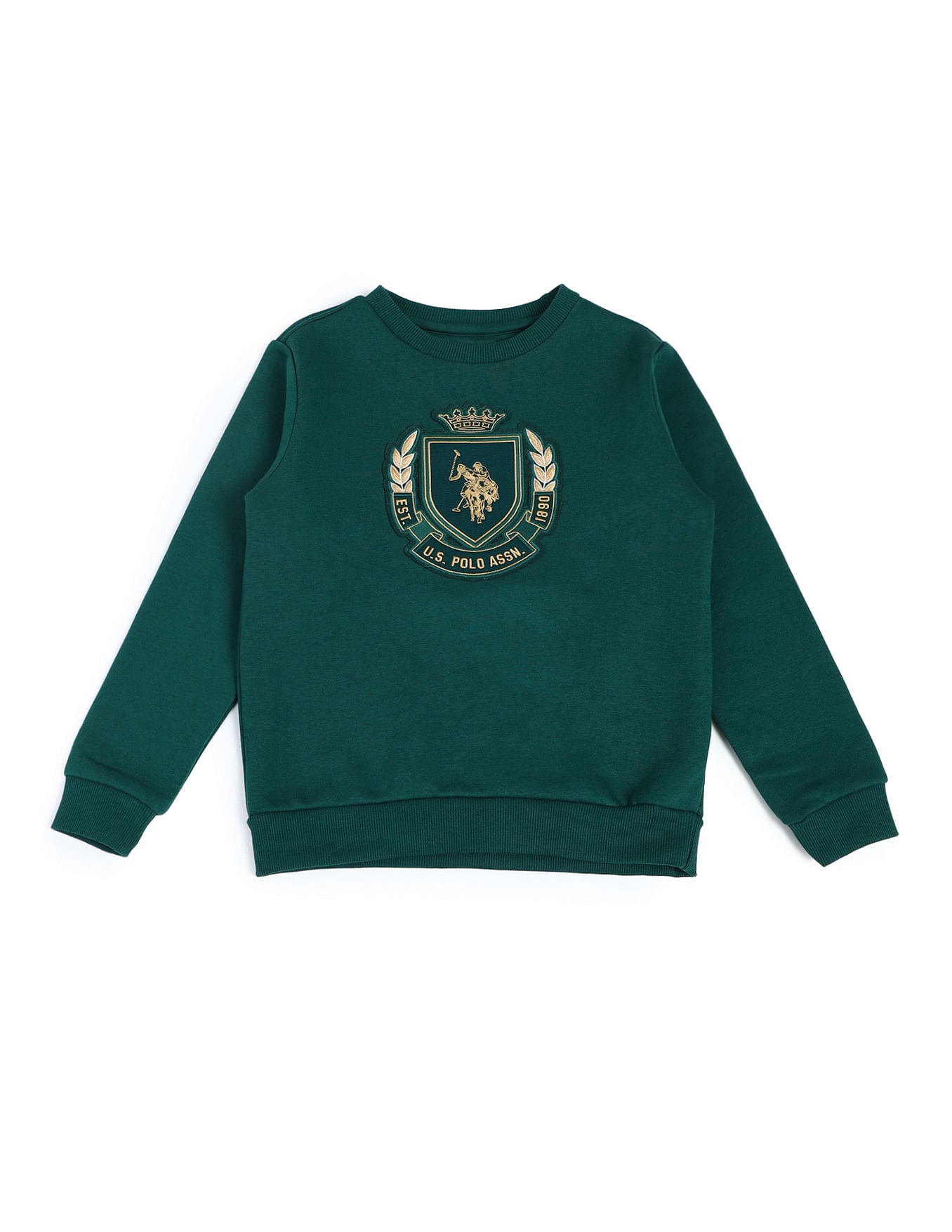 Boys Appliqued Sweatshirt Whitecap Grey - U.S. POLO ASSN. | Large