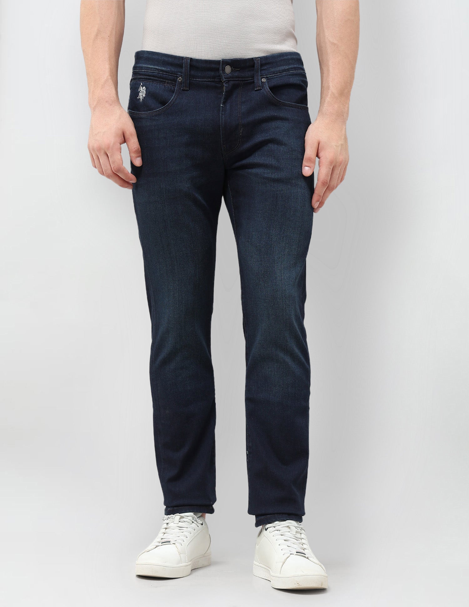 Brandon Slim Tapered Fit Blue Jeans Dark Blue - U.S. POLO ASSN. | Large