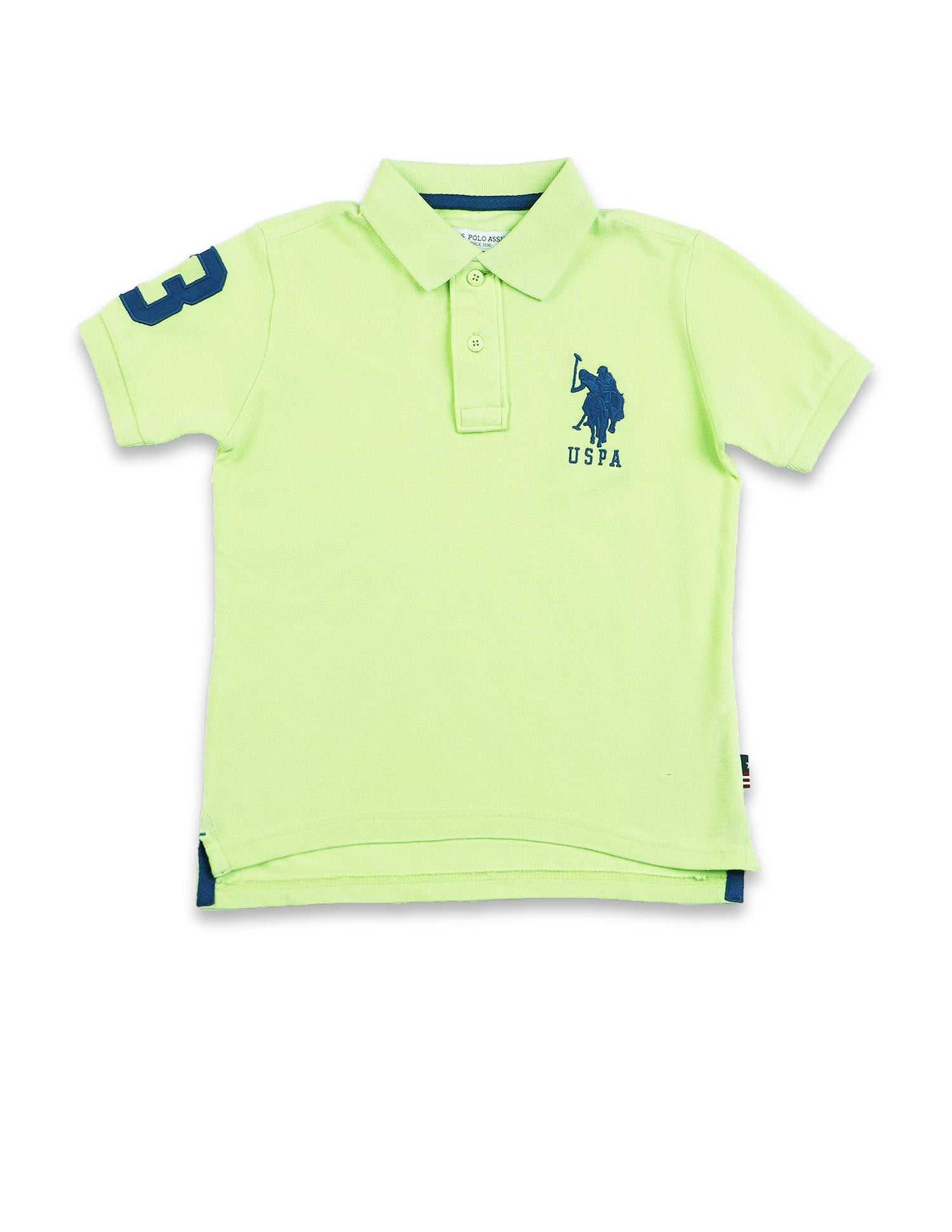 Ribbed Collar Pique Polo Shirt Green - U.S. POLO ASSN. | Large