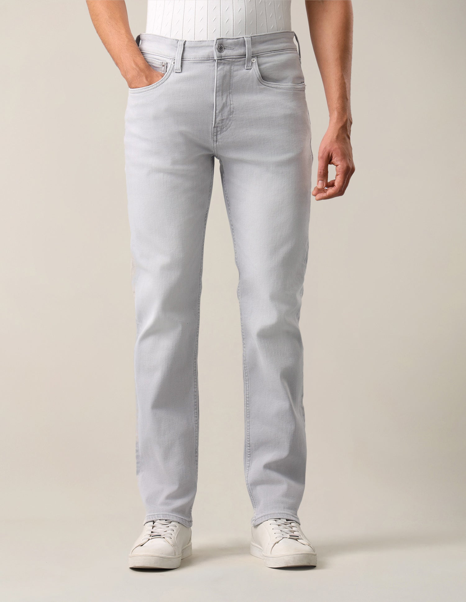 Harold Slim Straight Fit Grey Jeans Grey - U.S. Polo Assn. India | Large