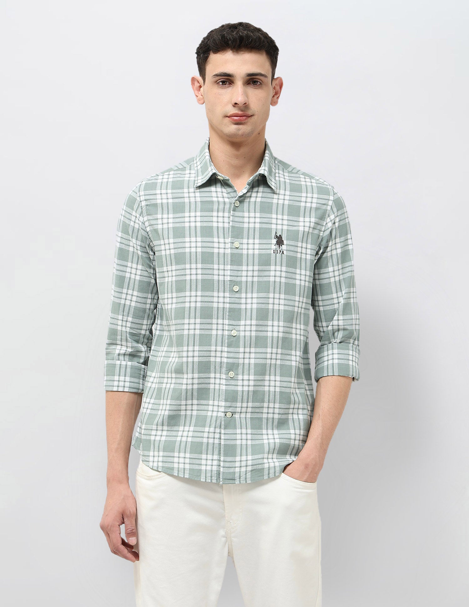 Regular Fit Tartan Checked Shirt Green - U.S. POLO ASSN. | Large