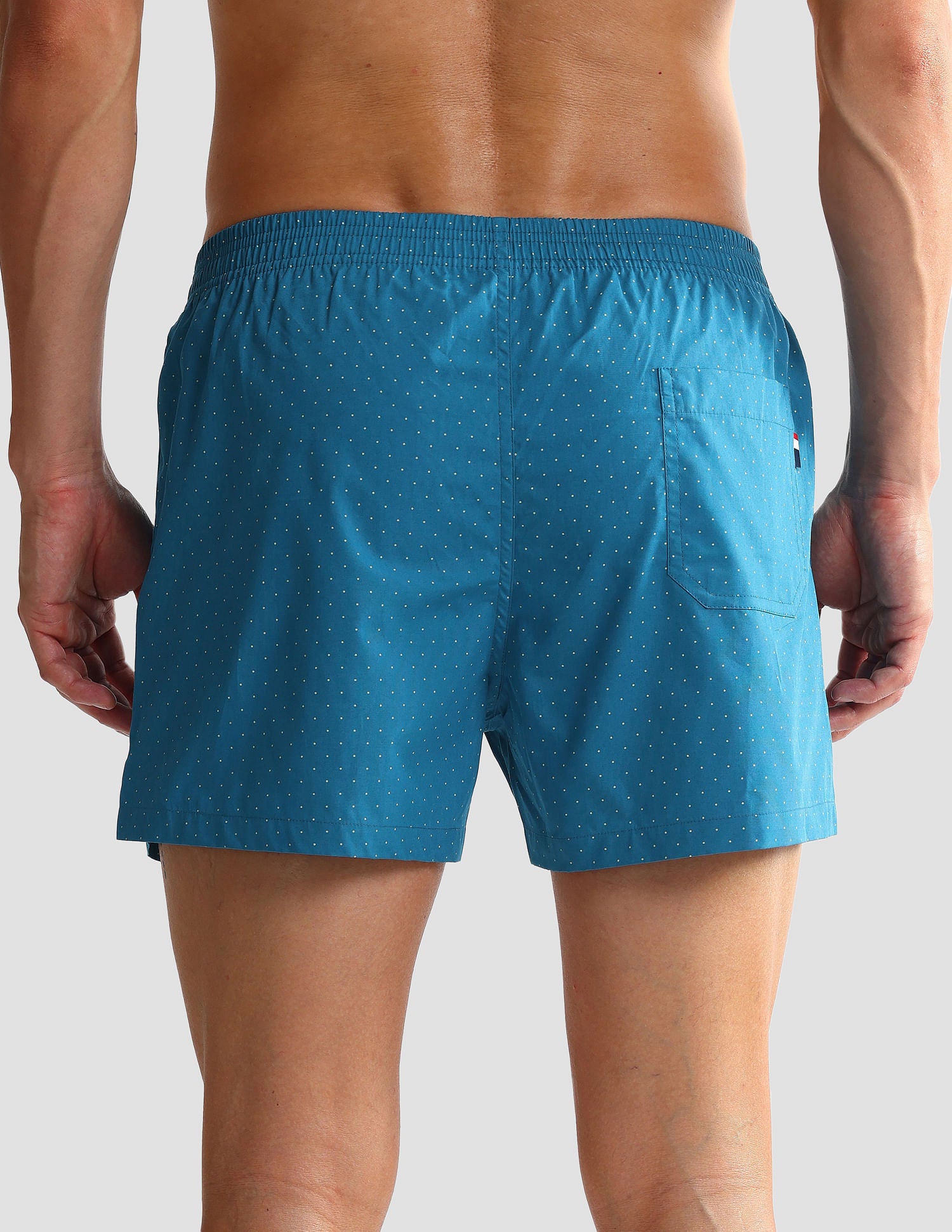 Mid Rise Solid OEX05 Shorts - Pack Of 2 Polka Dot Celestial Blue And Celestial Blue - U.S. POLO ASSN. | Large