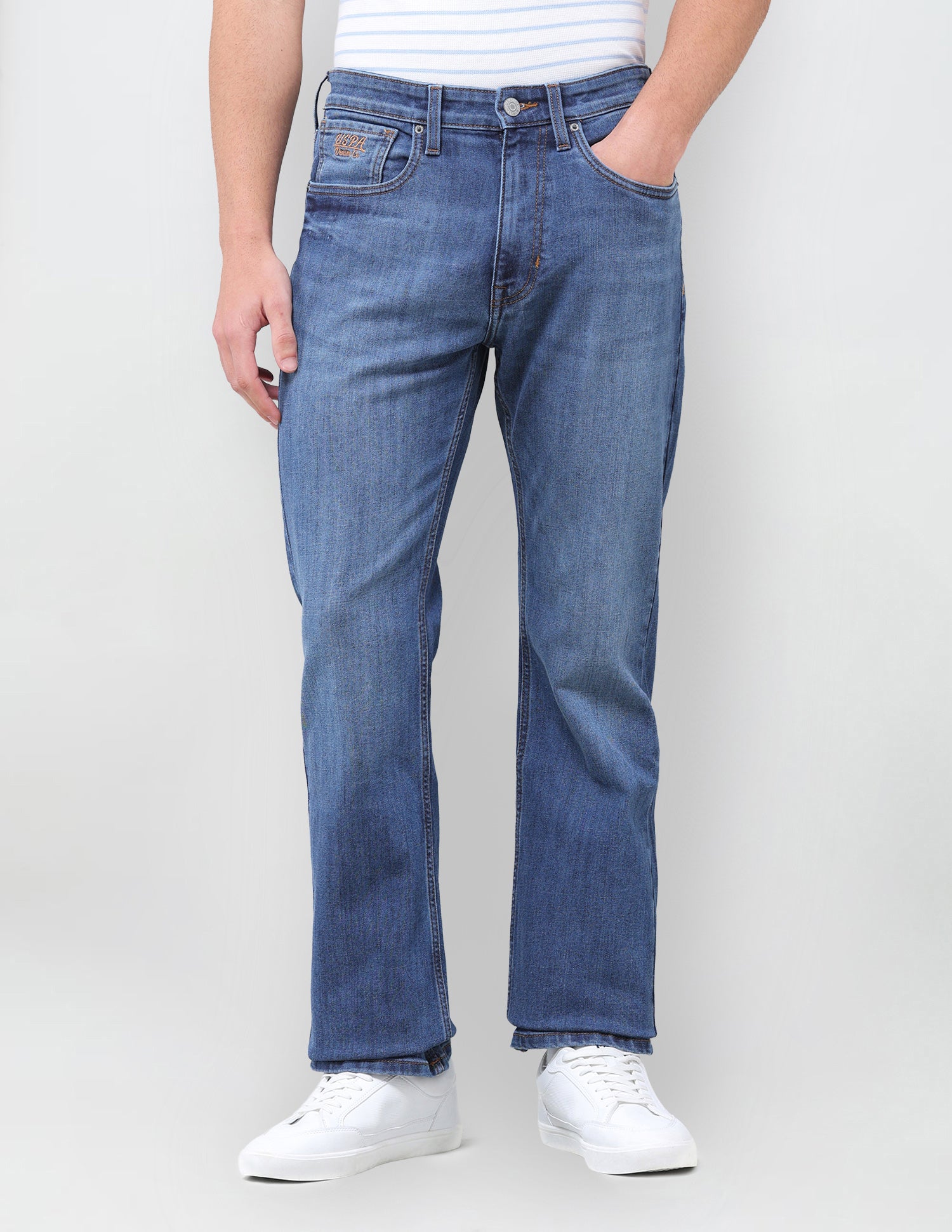 Connor Bootcut Fit Blue Jeans Mid Blue - U.S. Polo Assn. India | Large