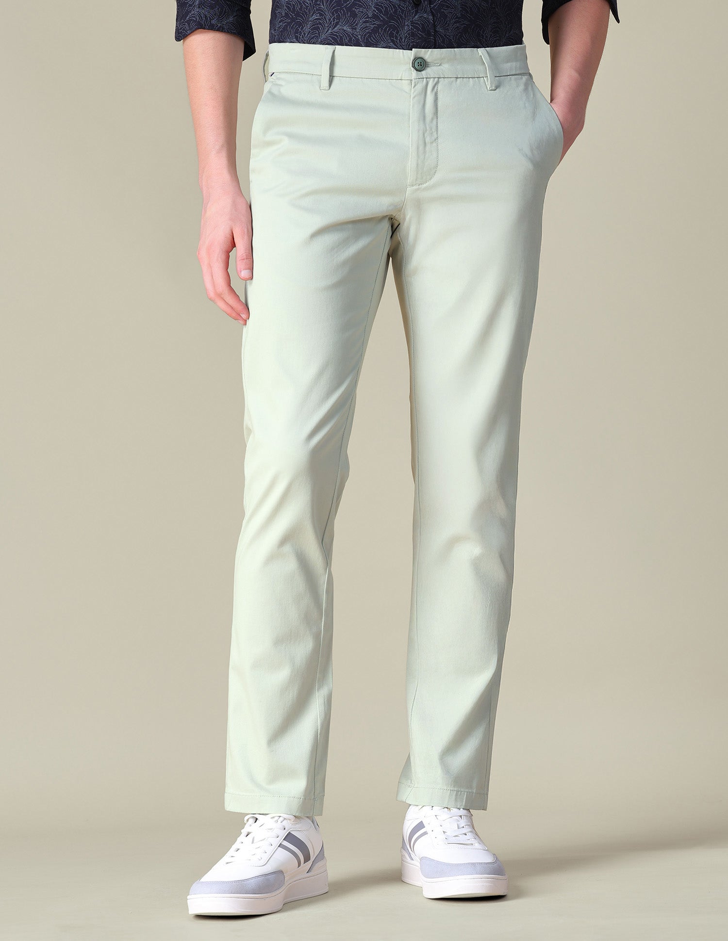 Denver Slim Fit Twill Trousers Light Pista Green - U.S. POLO ASSN. | Large