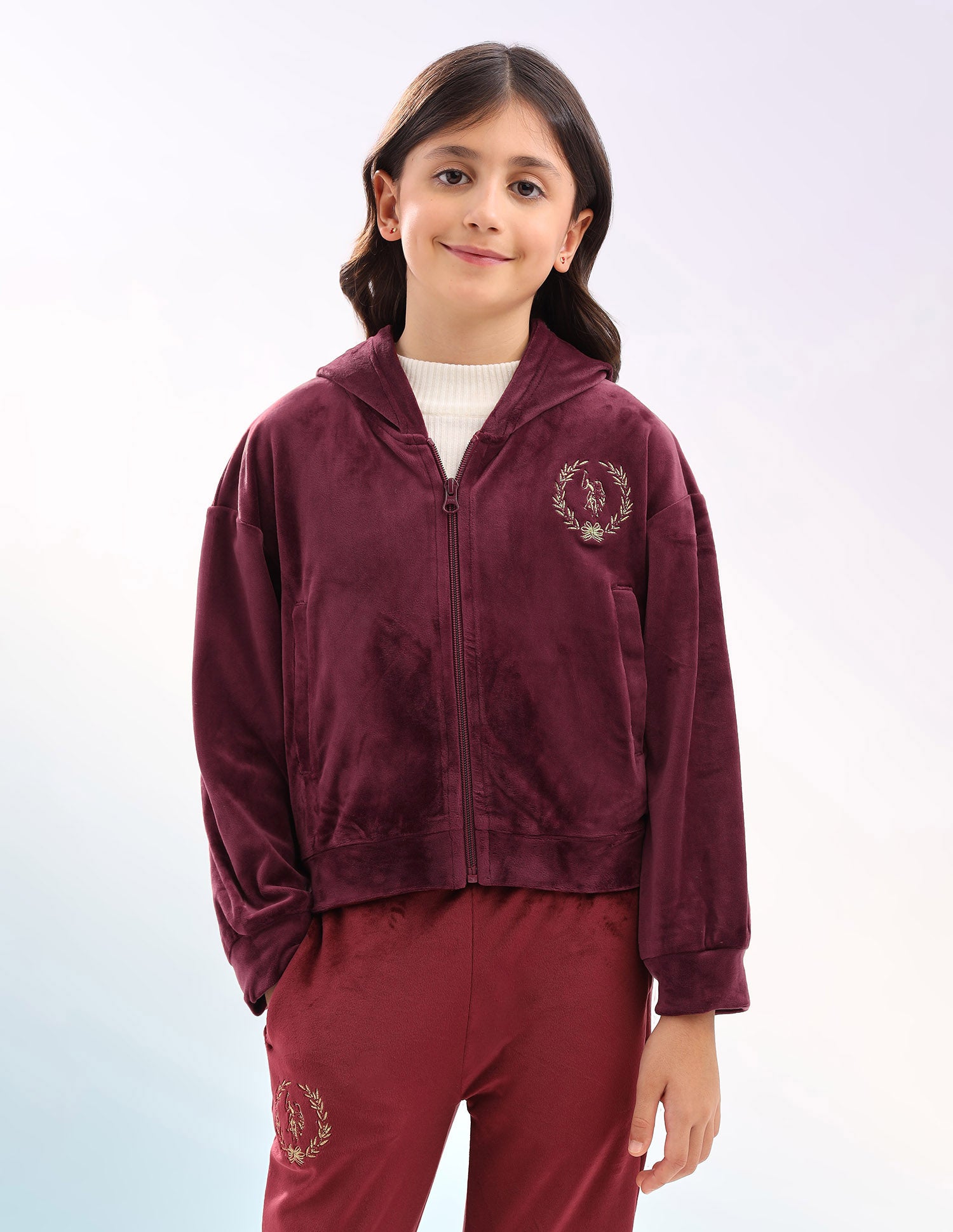 Solid Regular Fit Sweatshirt Wine - U.S. Polo Assn. India | Large