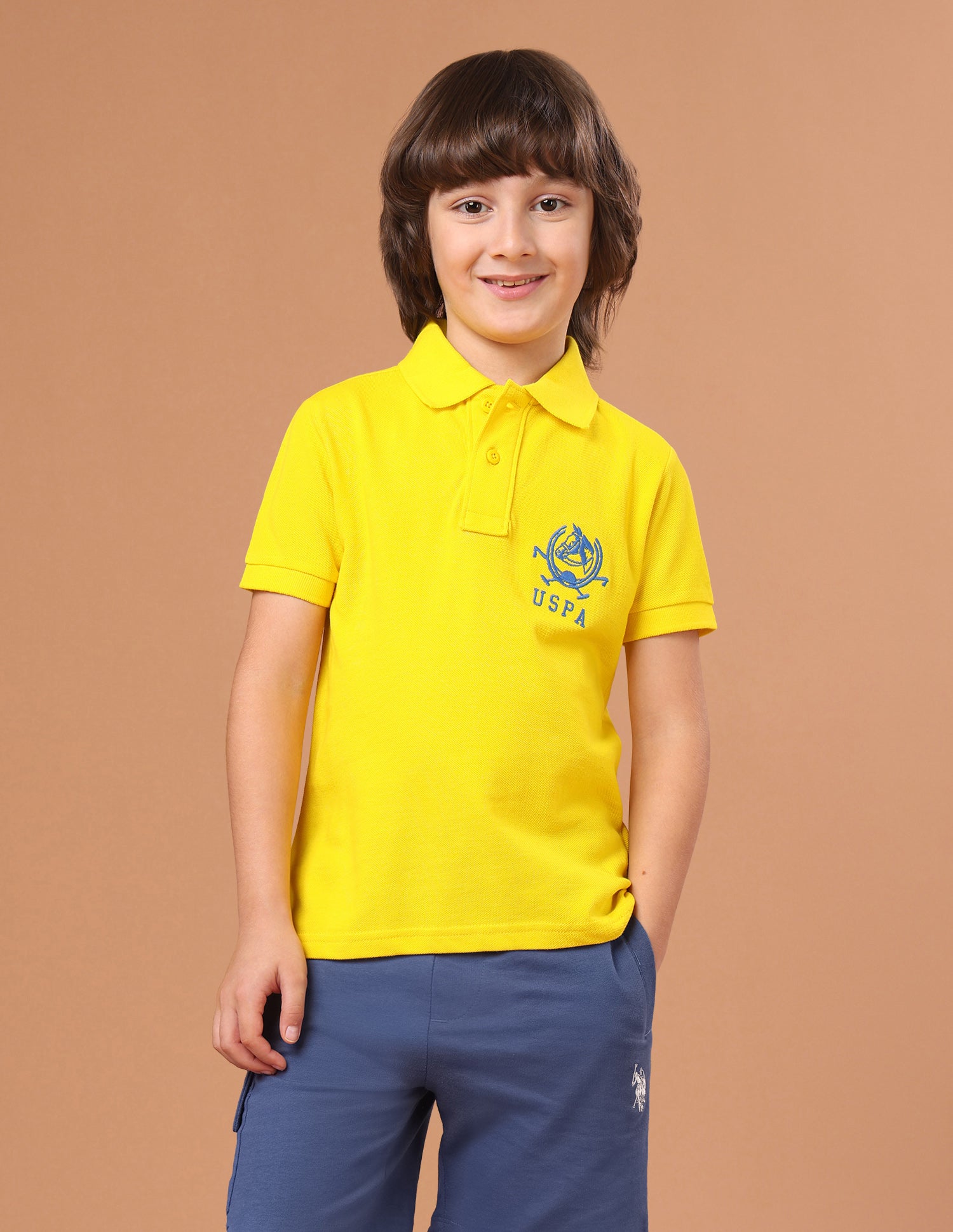 Solid Regular Fit Polo Shirt Yellow - U.S. Polo Assn. India | Large