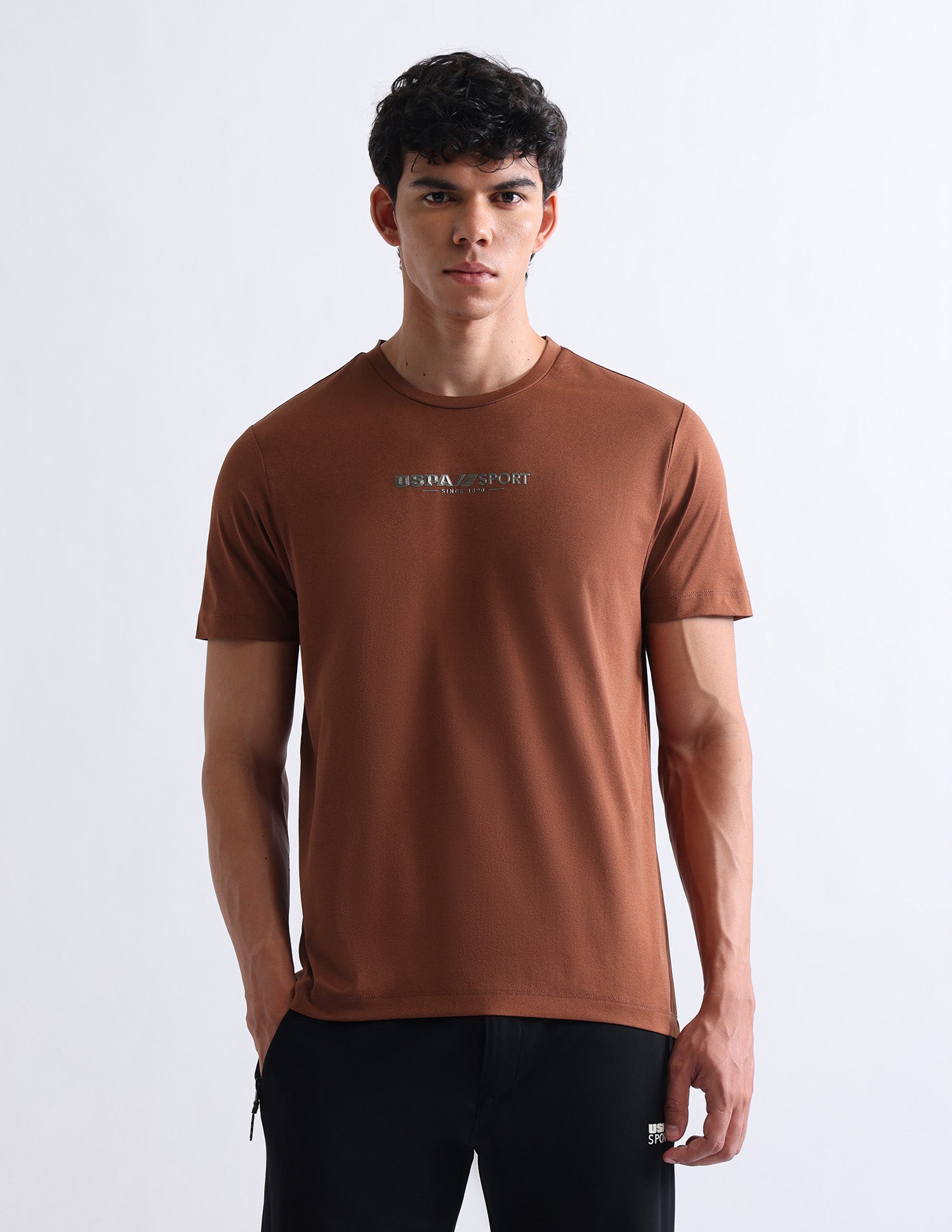 Solid Slim Fit T-Shirt Rust - U.S. Polo Assn. India | Large