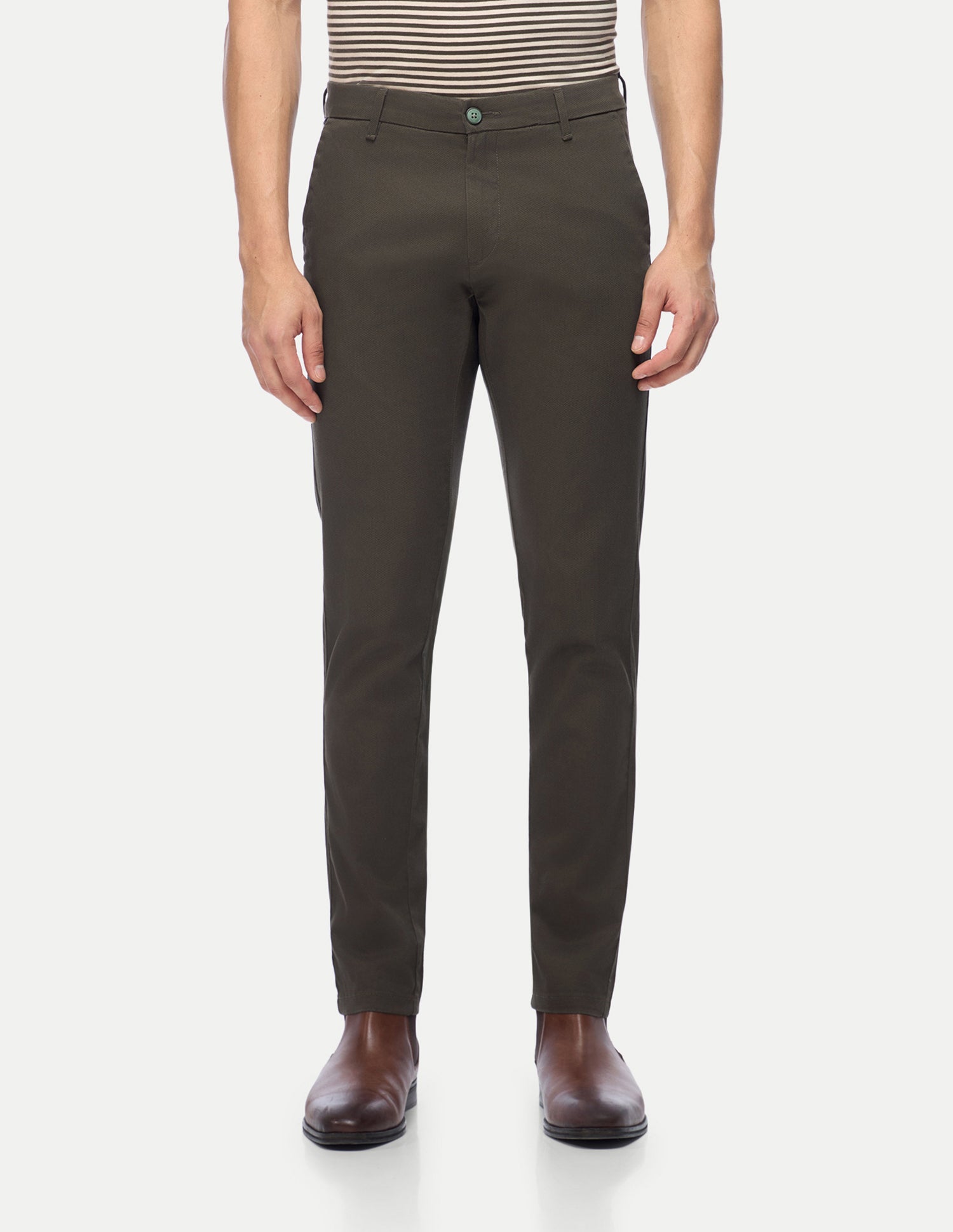 Austin Trim Regular Fit Satin Trousers Dark Olive - U.S. Polo Assn. India | Large