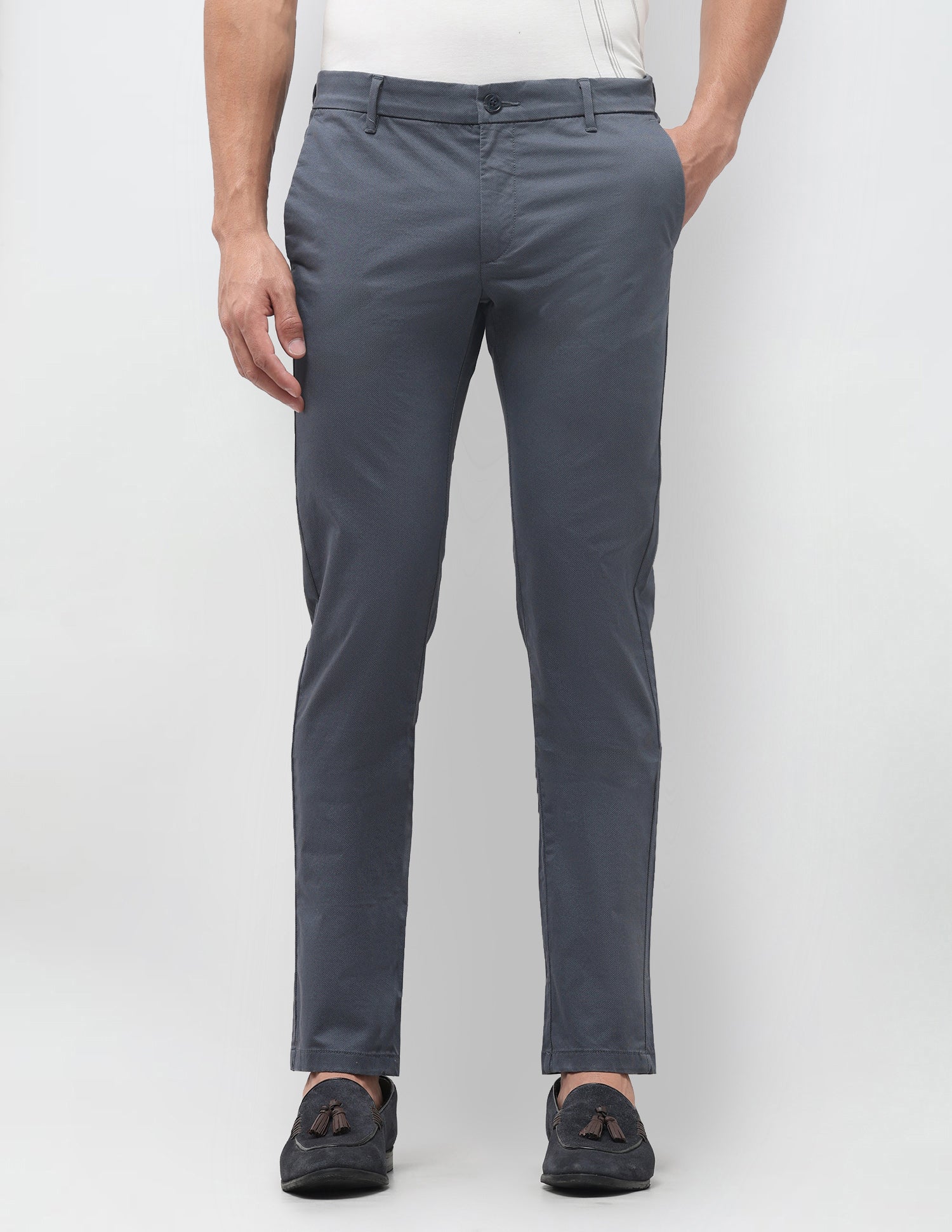 Denver Slim Fit All Over Printed Trousers Navy - U.S. Polo Assn. India | Large
