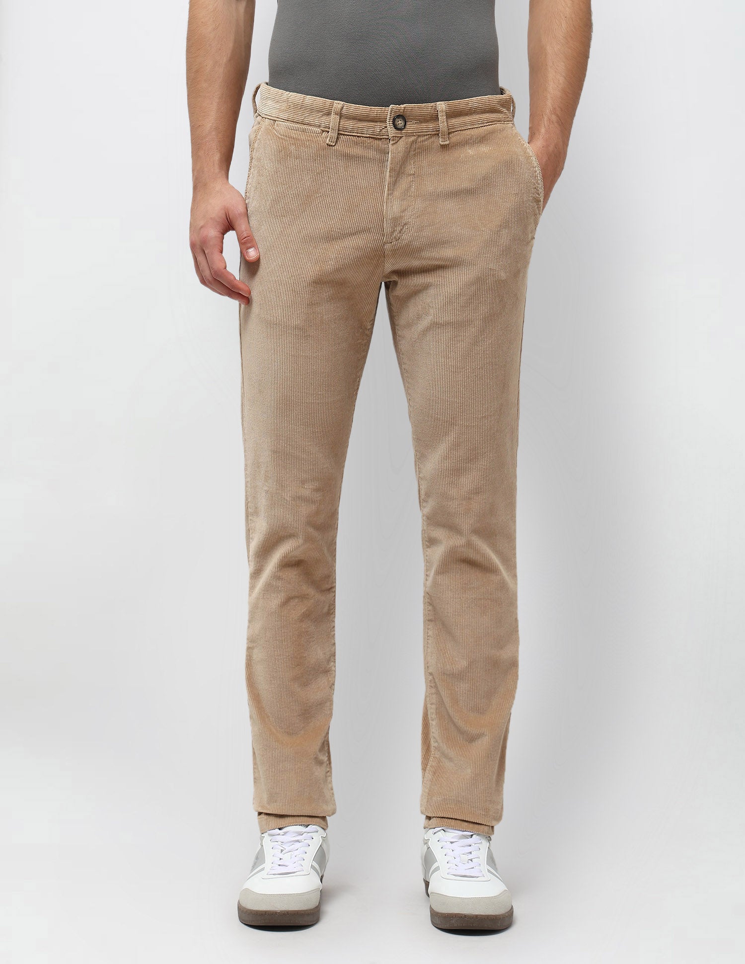 Denver Slim Fit Corduroy Trousers Light Khaki - U.S. POLO ASSN. | Large