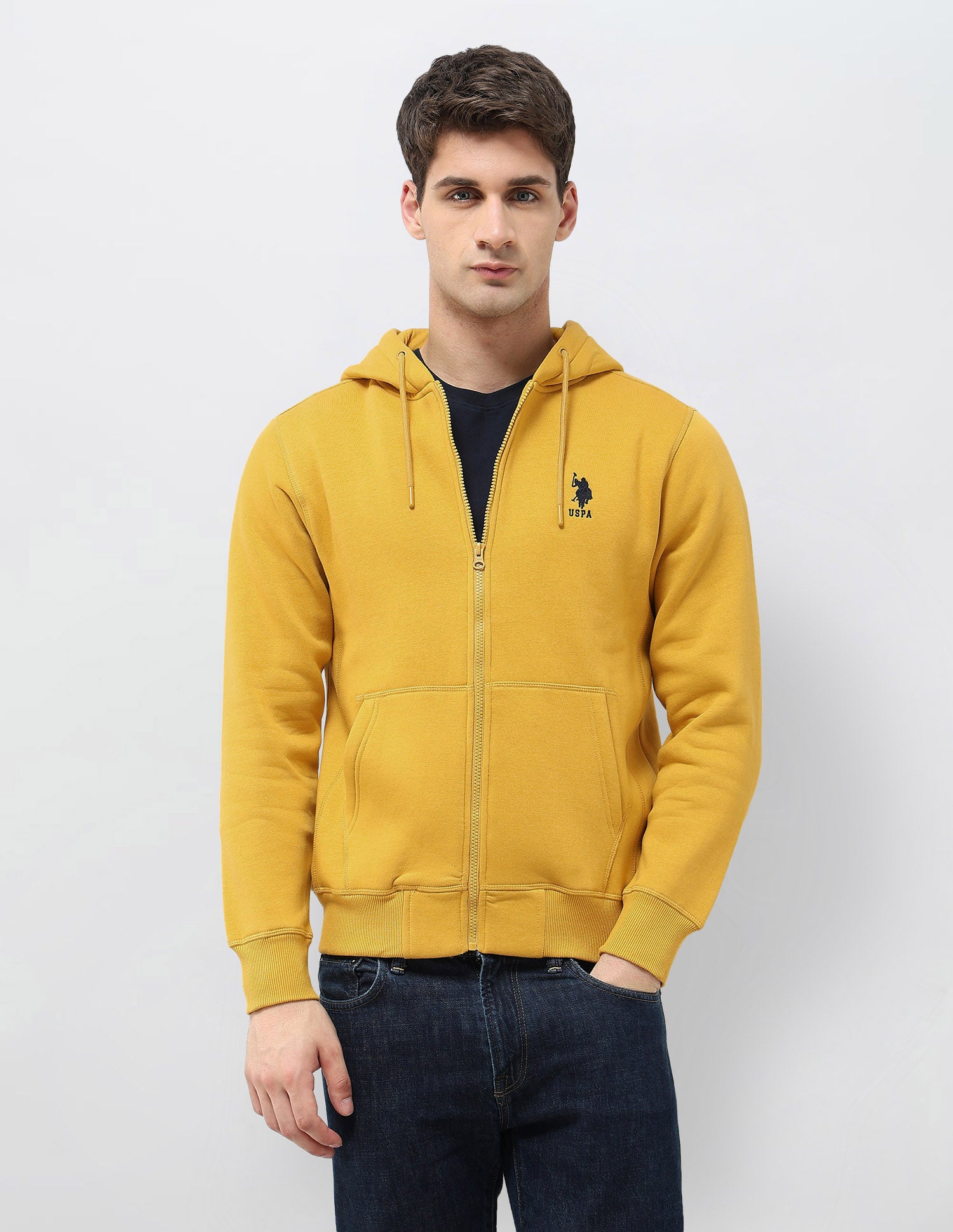Solid Hooded Sweatshirt Mustard - U.S. POLO ASSN. | Large