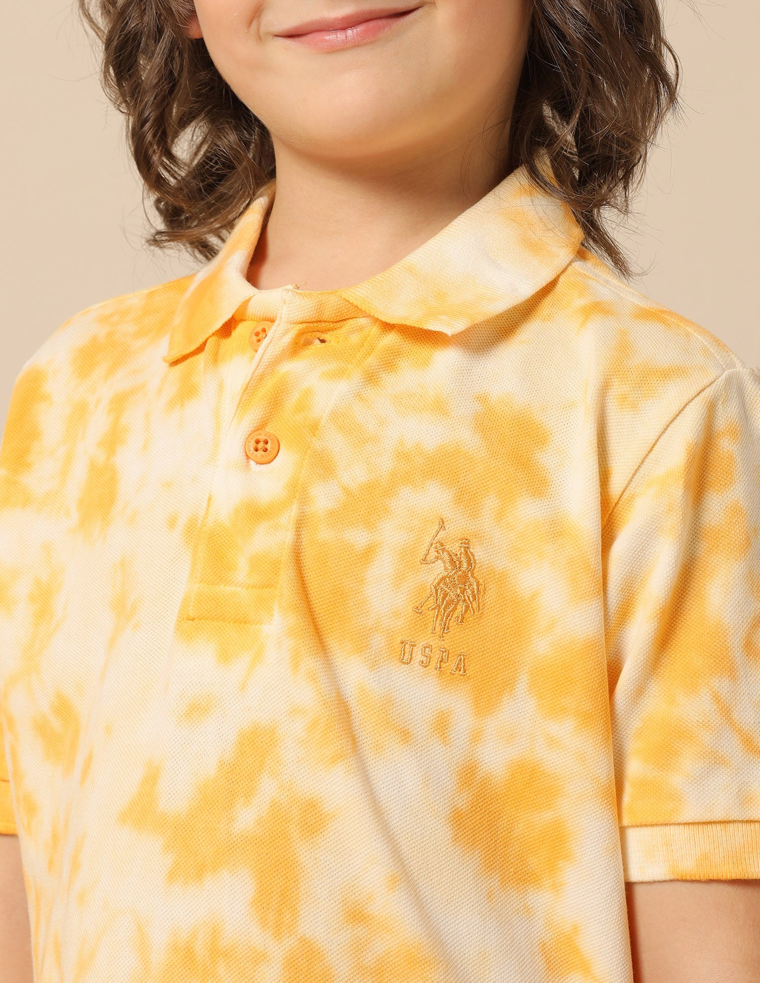 Boys Dyed Pure Cotton Polo Shirt Orange - U.S. POLO ASSN. | Large