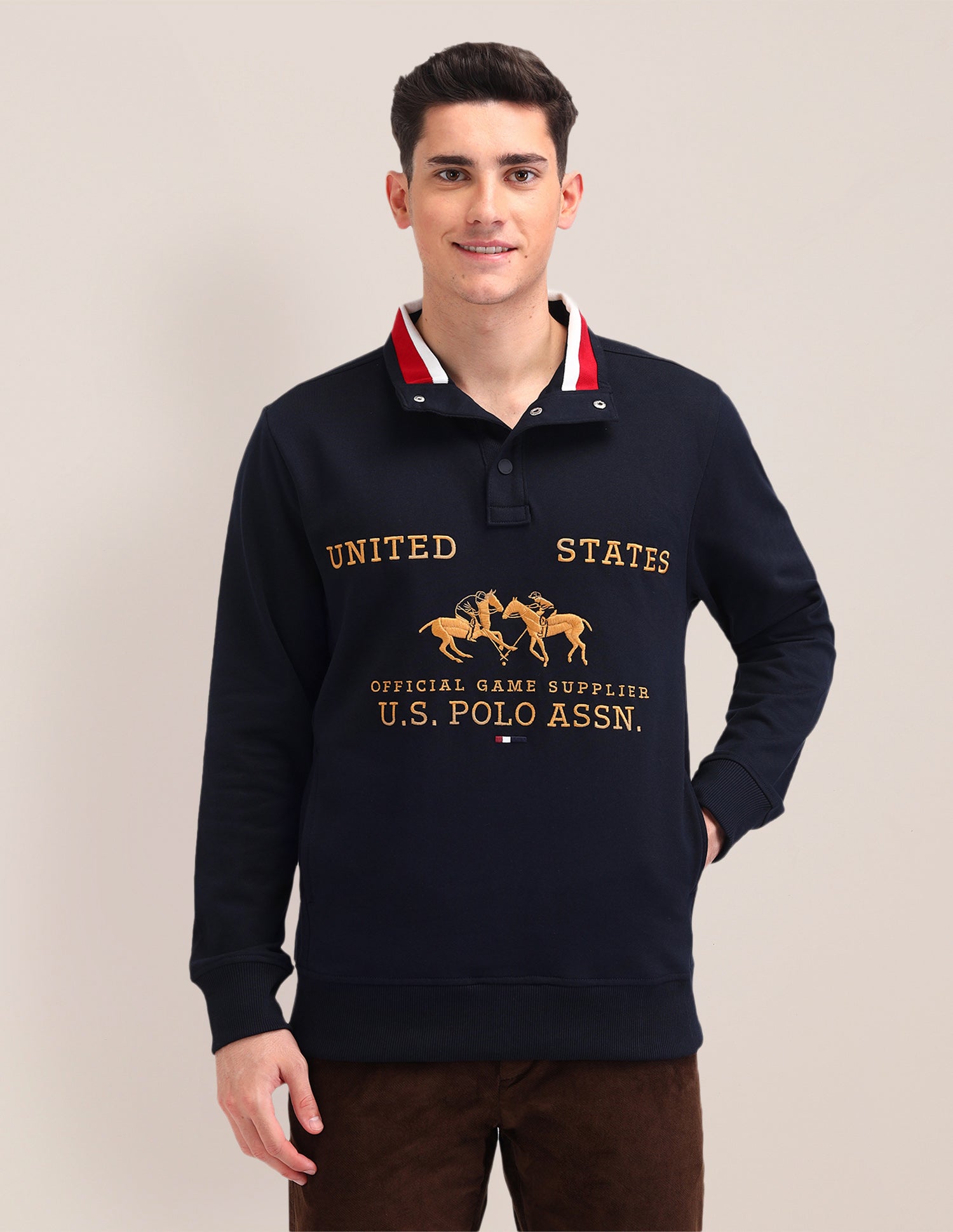 Brand Printed Sweatshirt Navy - U.S. POLO ASSN. | Large