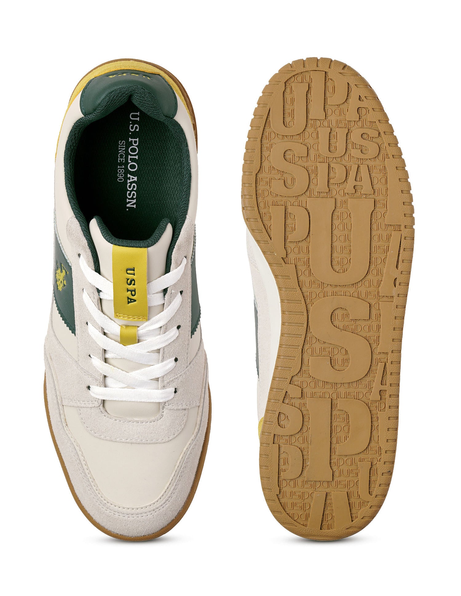 Rever 2.0 Colourblocked Suede Sneakers Off white - U.S. Polo Assn. India | Large