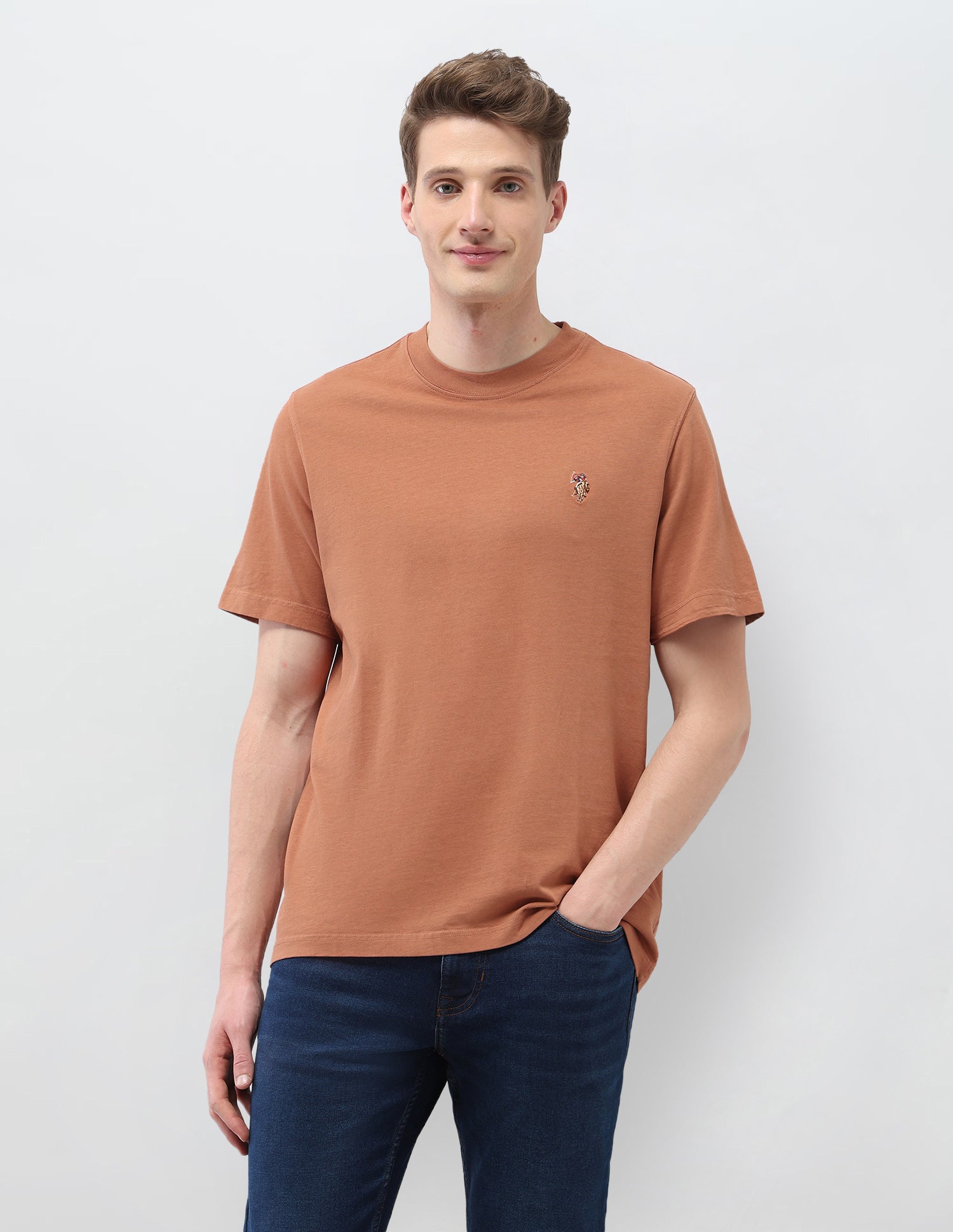Solid Muscle Fit T-Shirt Rust - U.S. Polo Assn. India | Large