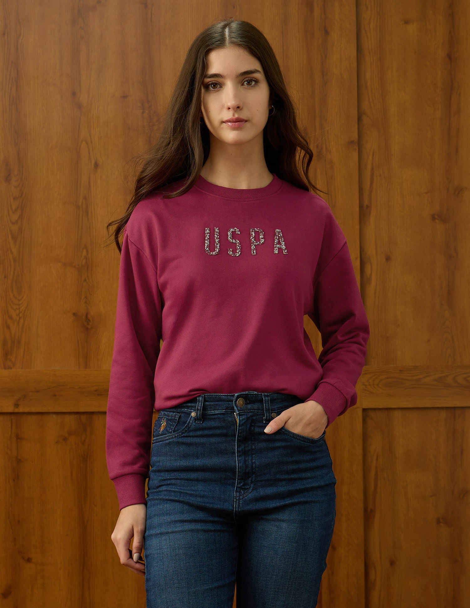 Solid Drop Shoulder Sweatshirt Pink - U.S. POLO ASSN. | Large