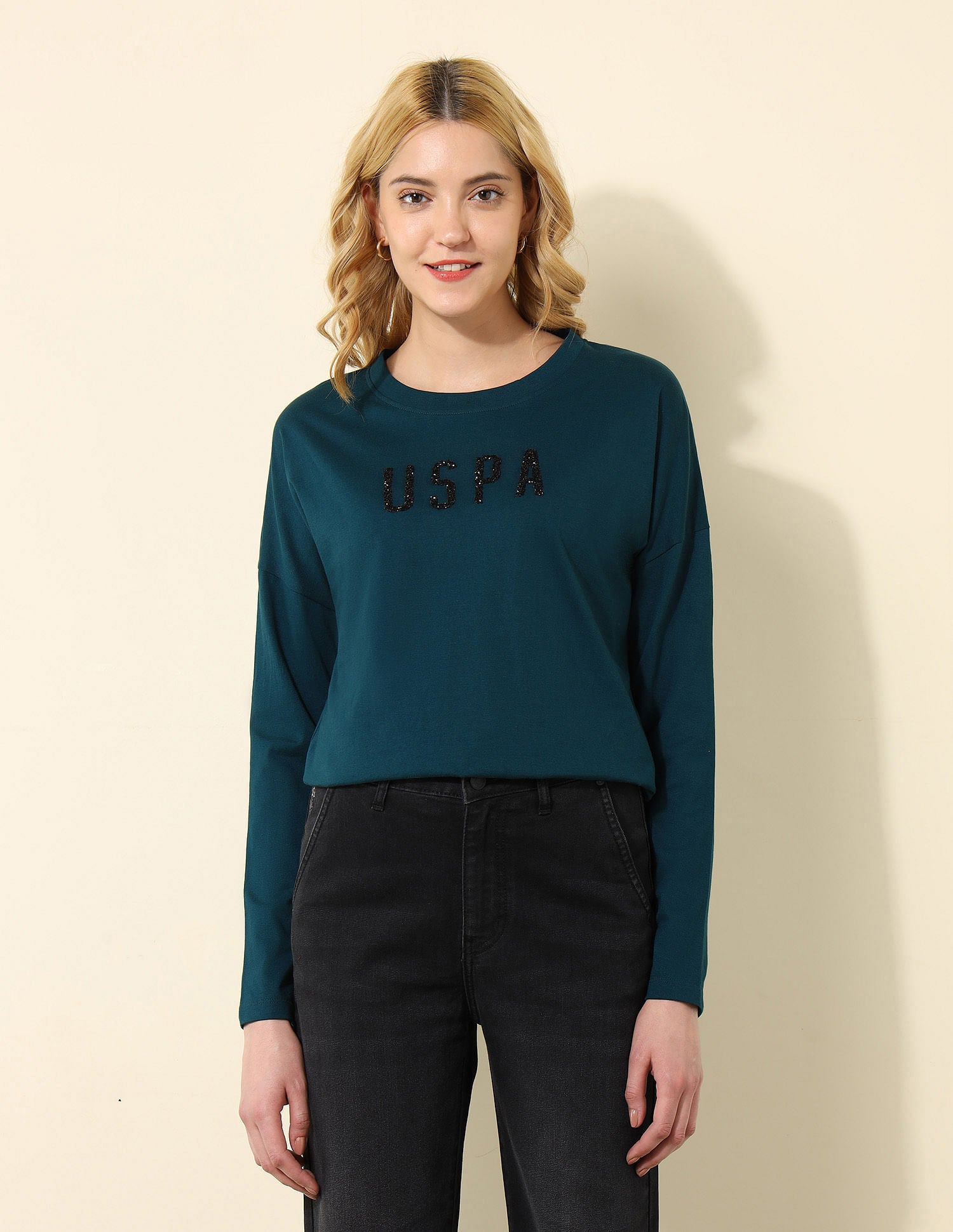Oversized Fit Brand Printed T-Shirt Teal - U.S. POLO ASSN. | Large