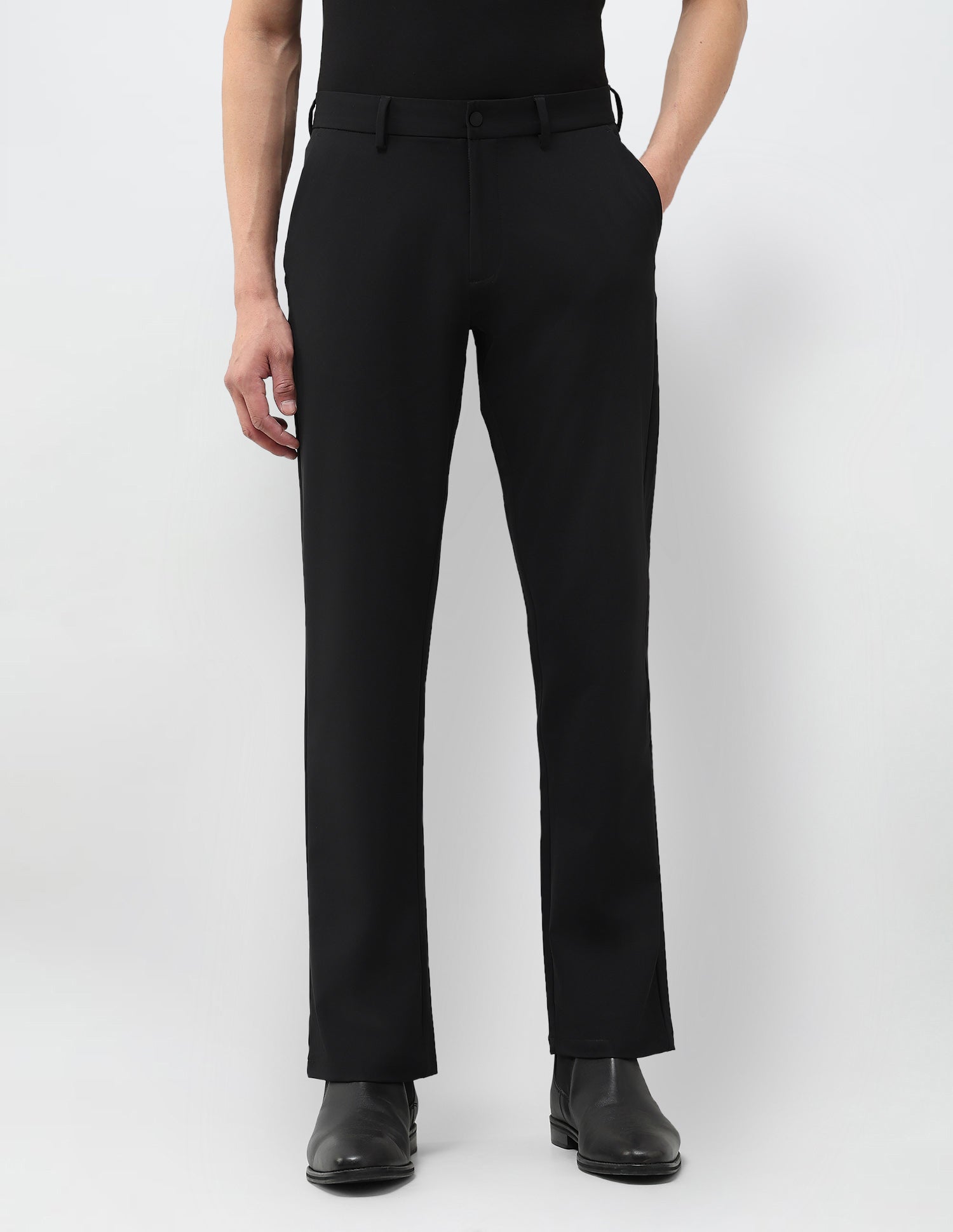 Satin Riley Straight Fit Trousers Black - U.S. POLO ASSN. | Large