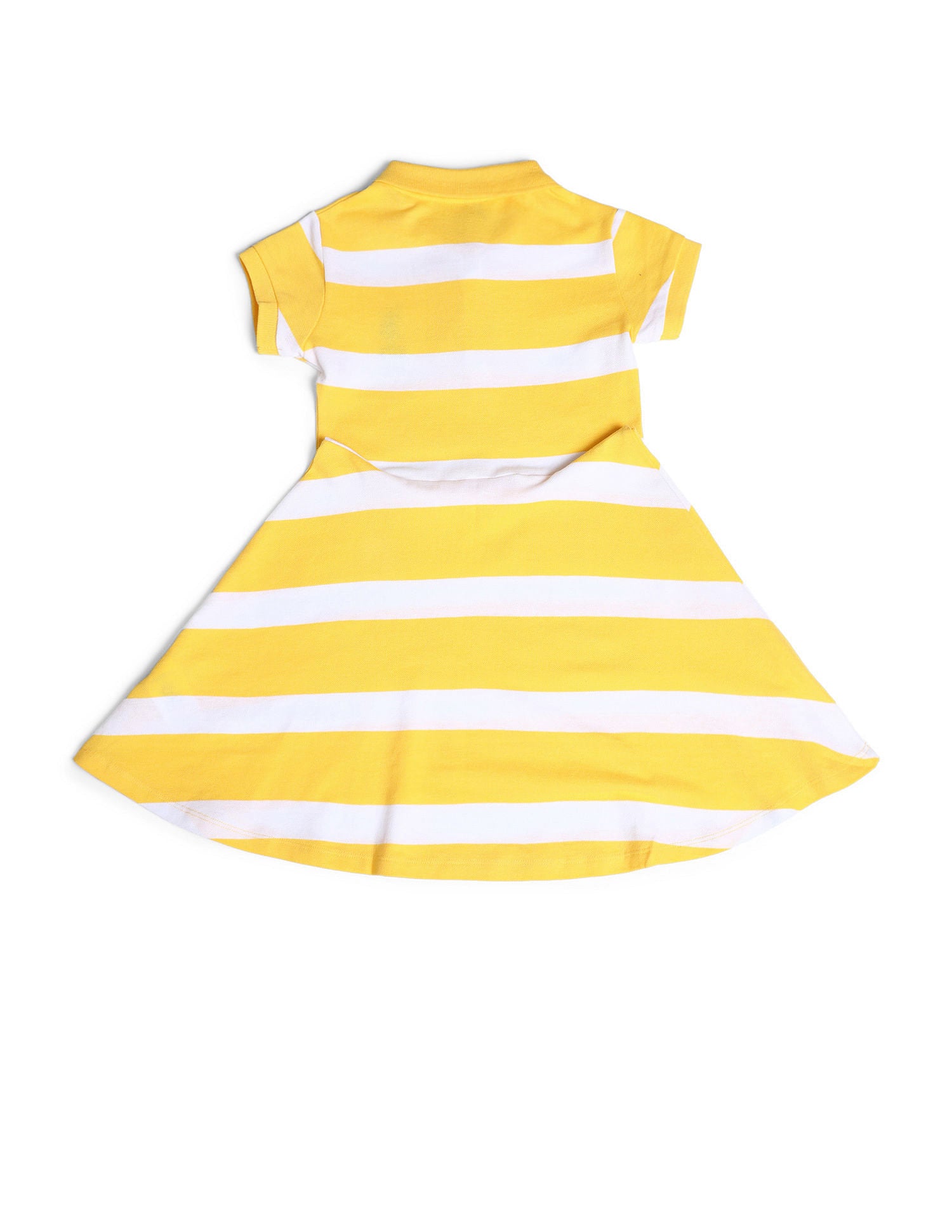 Girls Striped A-line Dress Light Yellow - U.S. POLO ASSN. | Large