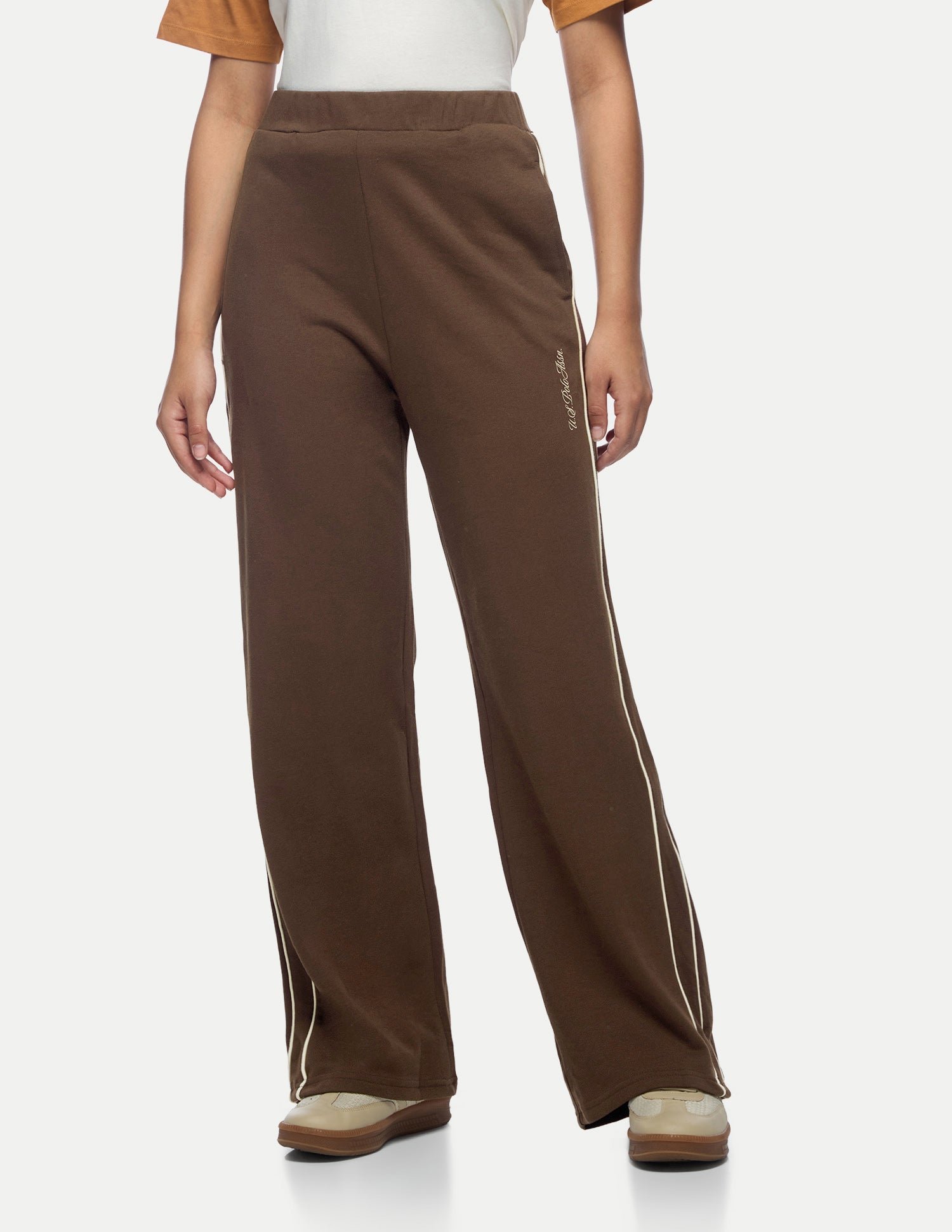 High Rise Straight Trousers Brown - U.S. Polo Assn. India | Large