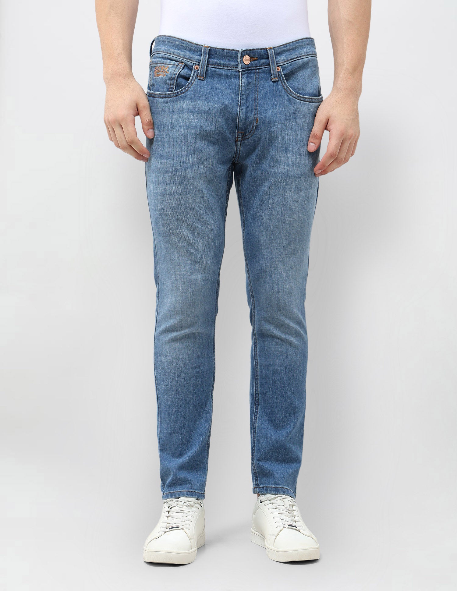 Henry Tapered Fit Whiskered Jeans Med Blue - U.S. POLO ASSN. | Large