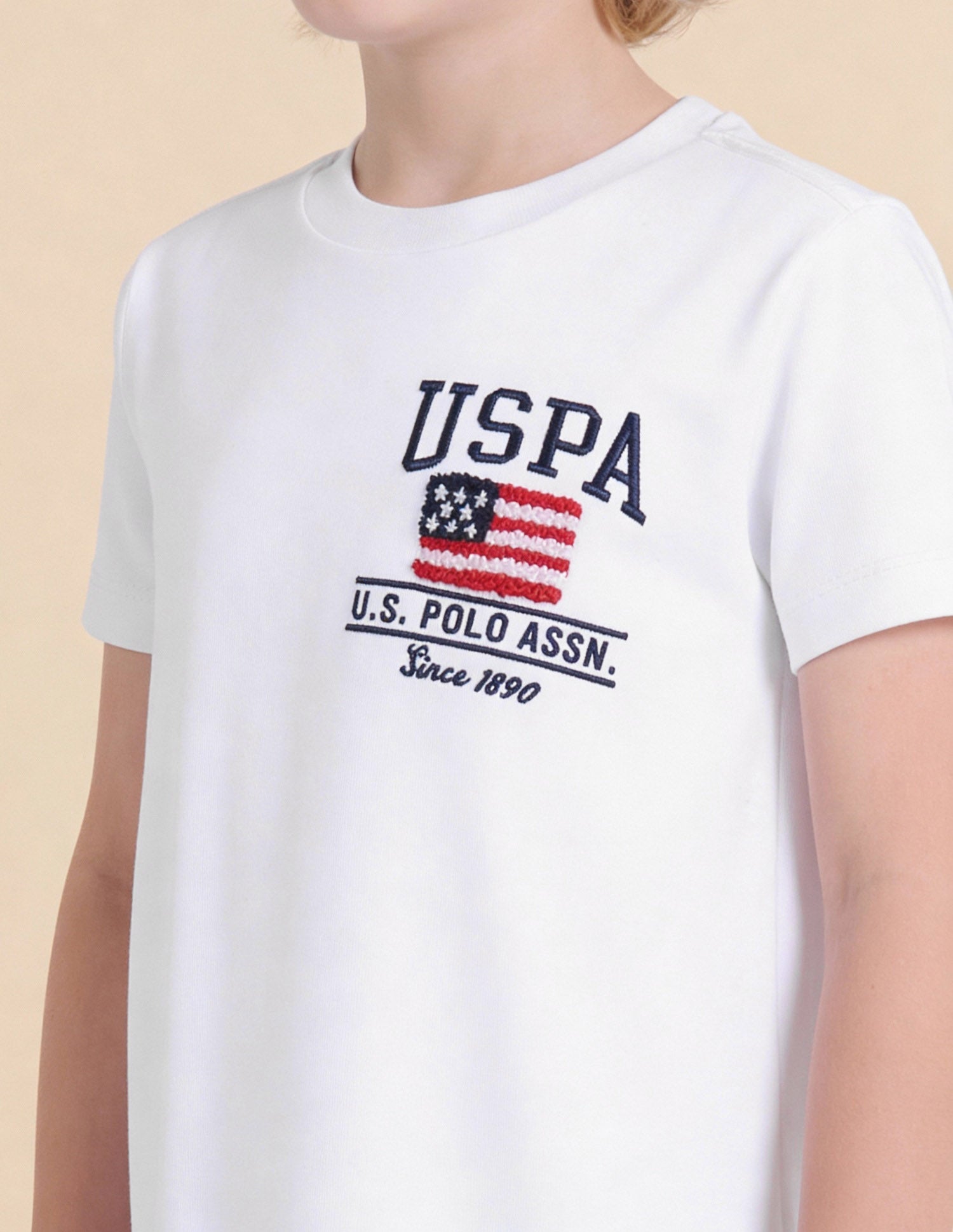 Brand Embroidered Regular Fit T-Shirt White - U.S. Polo Assn. India | Large