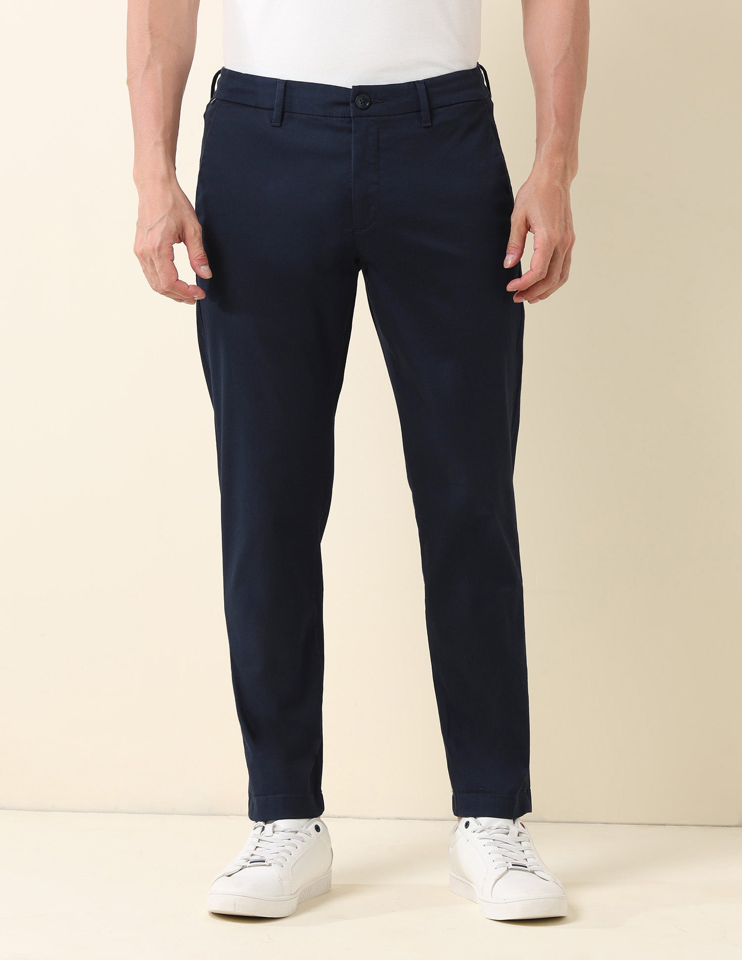 Henry Tapered Fit Dobby Bedford Trousers Navy - U.S. POLO ASSN. | Large
