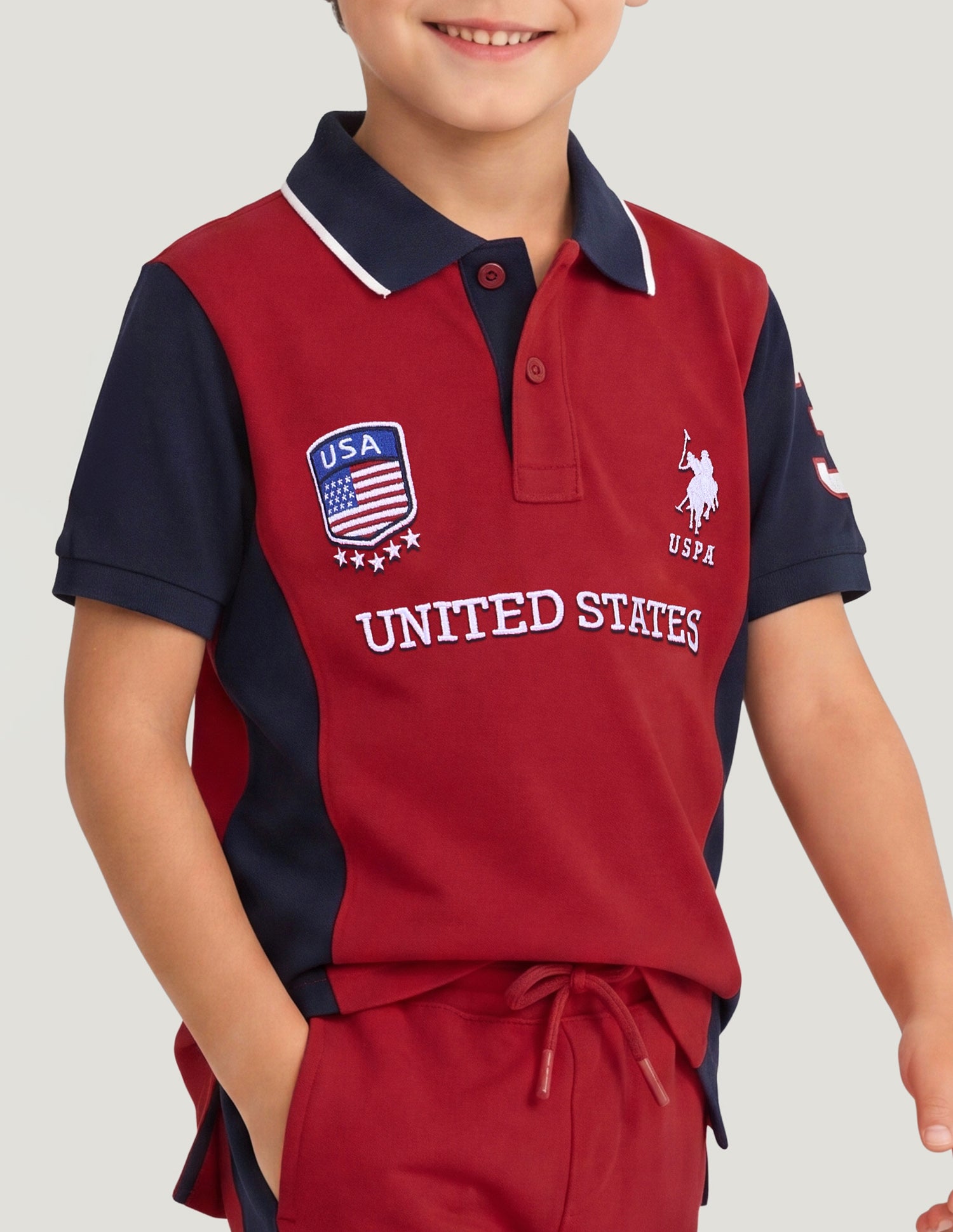 Colourblocked Embroidered Regular Fit Polo Shirt Red - U.S. Polo Assn. India | Large