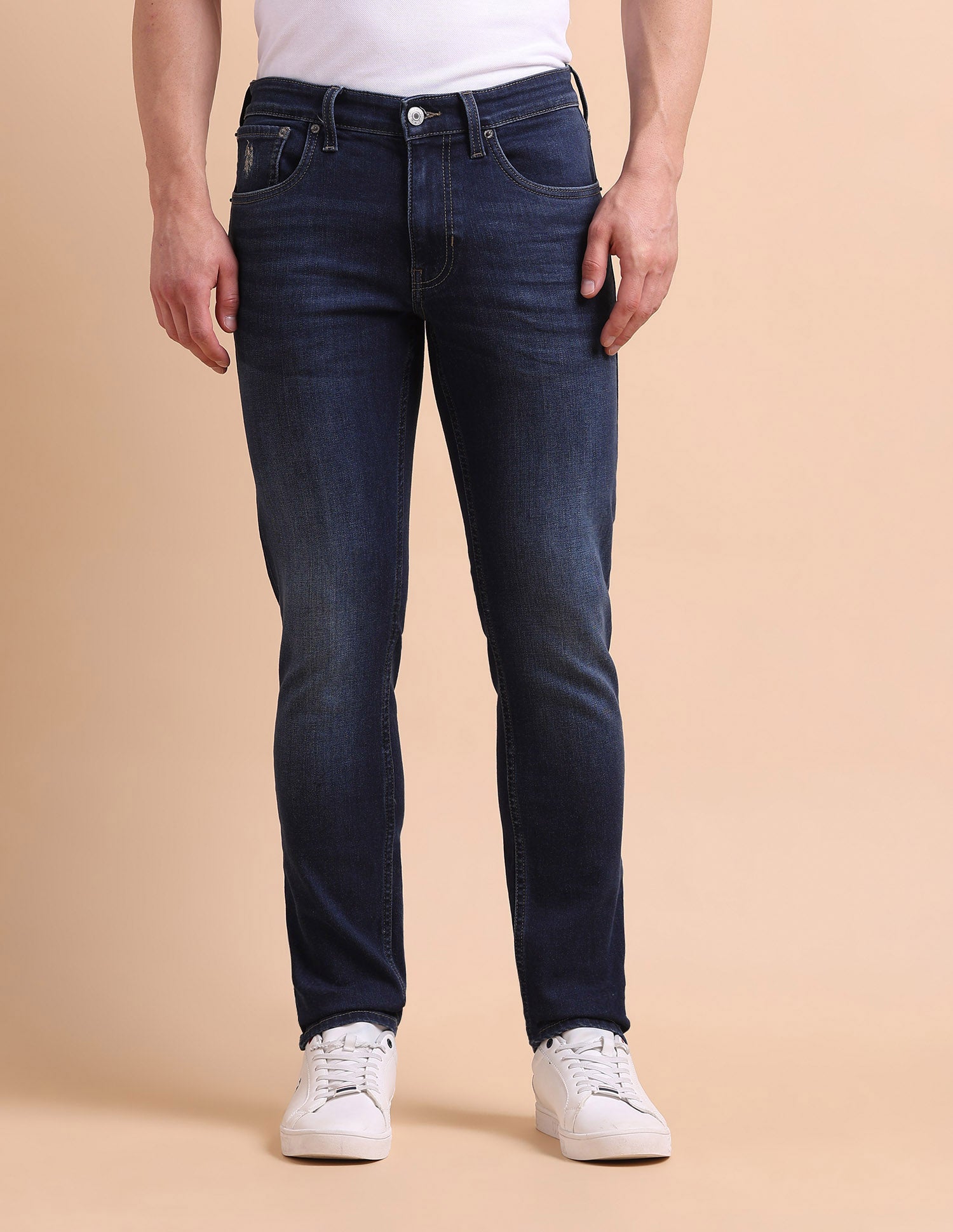 Brandon Slim Tapered Fit Blue Jeans Blue - U.S. POLO ASSN. | Large