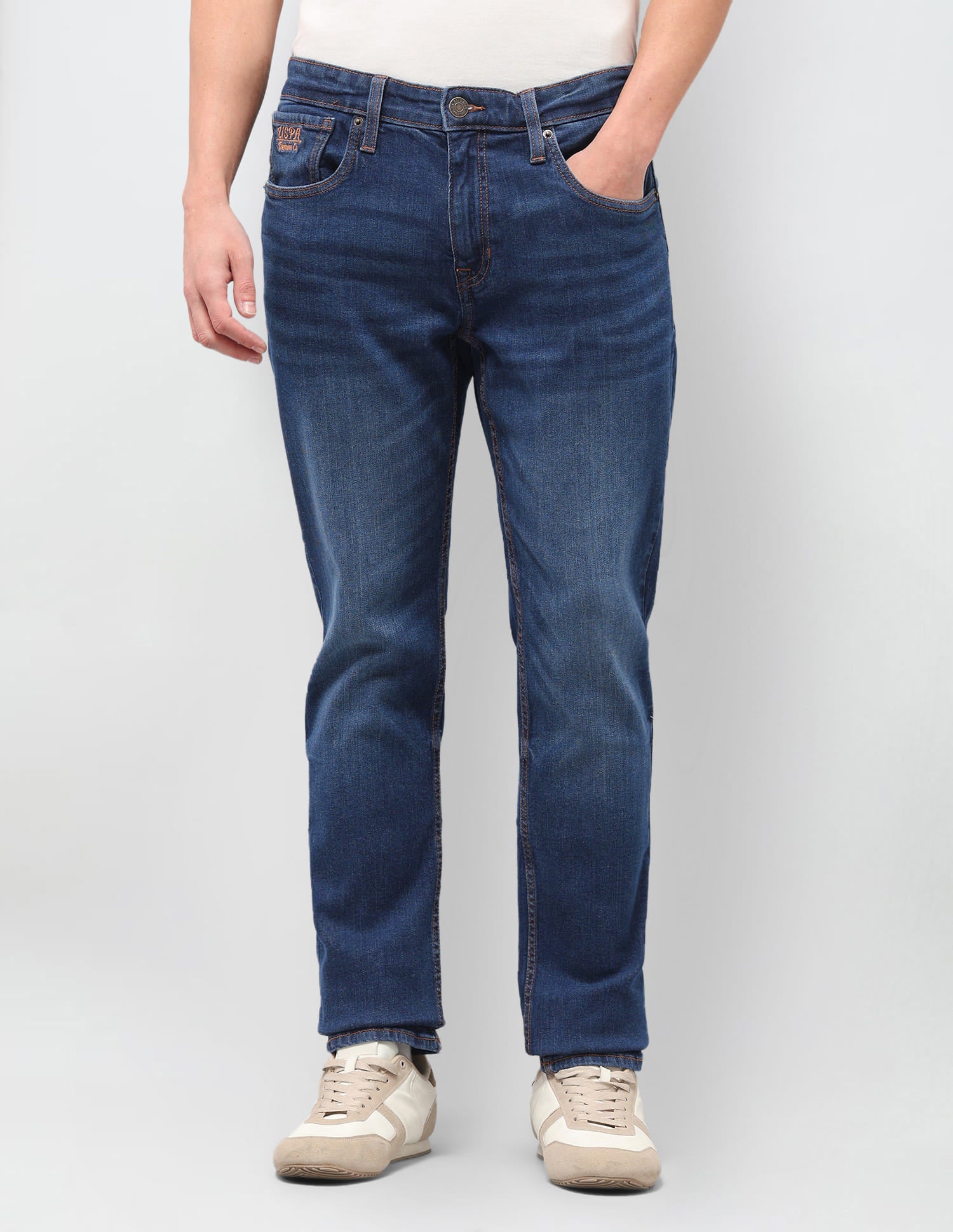 Solid Slim Fit Jeans Blue - U.S. Polo Assn. India | Large