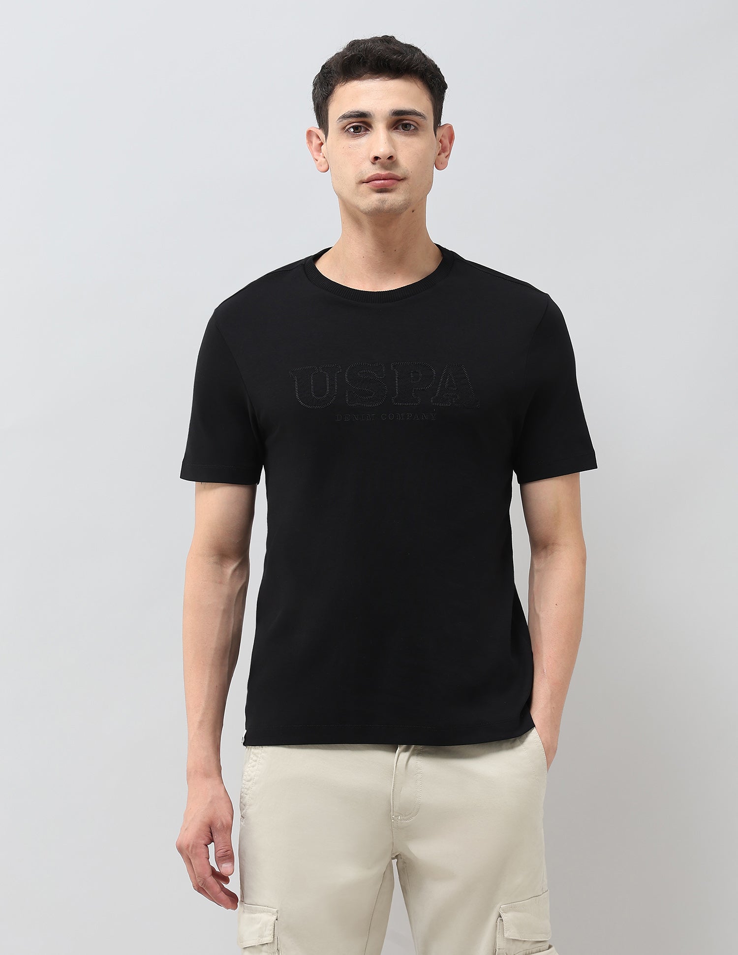 Monochrome Brand Embroidered T-Shirt Black - U.S. POLO ASSN. | Large