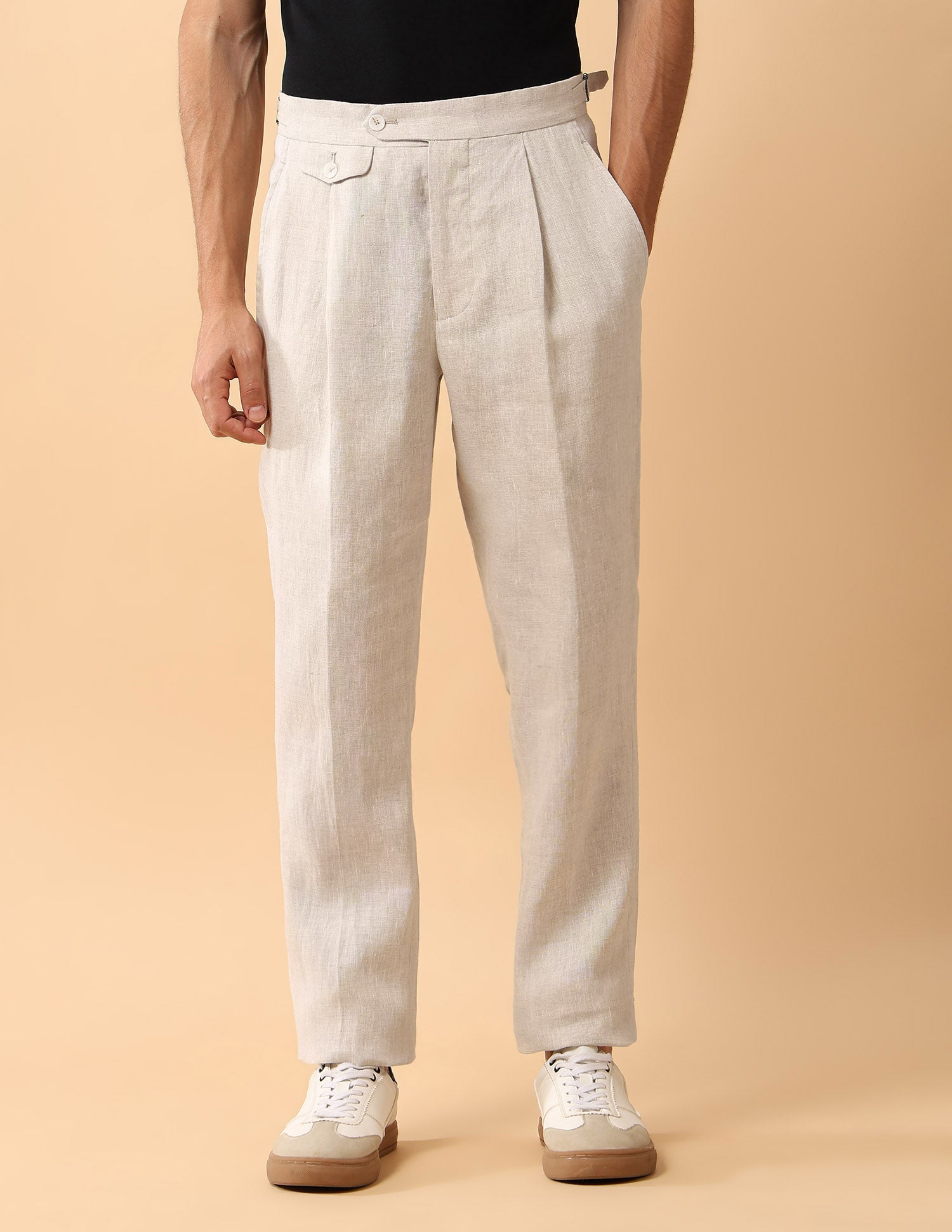 Pacho X High Rise Riley Straight Fit Trouser Beige - U.S. Polo Assn. India | Large